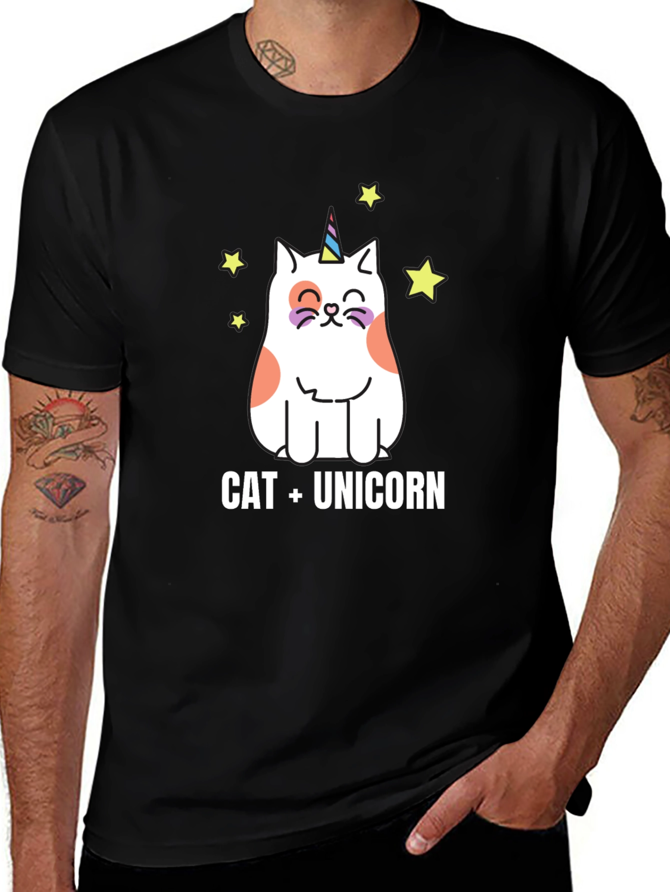 Cat Unicorn Graphic T-Shirt