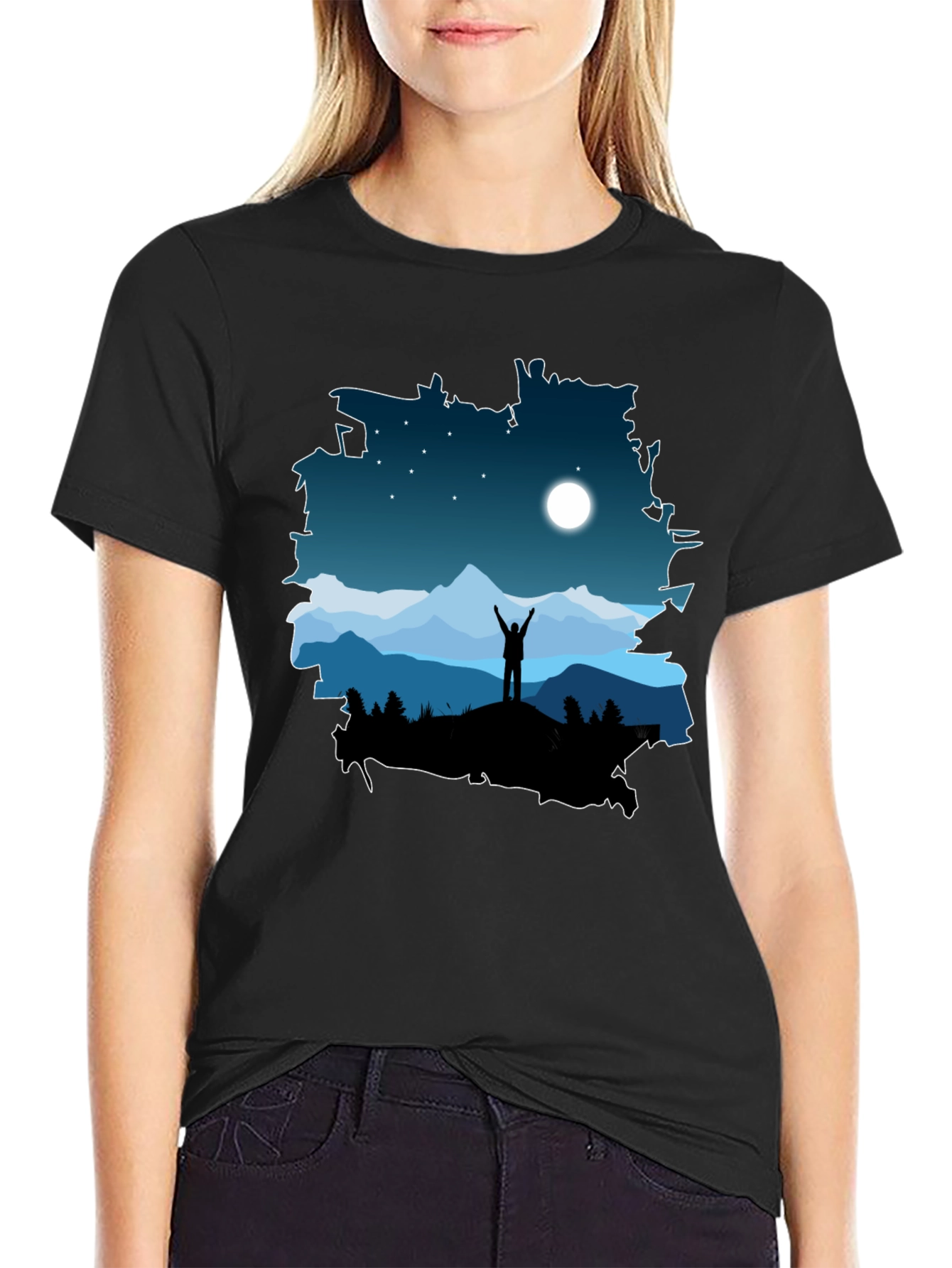 Mountain Night Sky T-Shirt