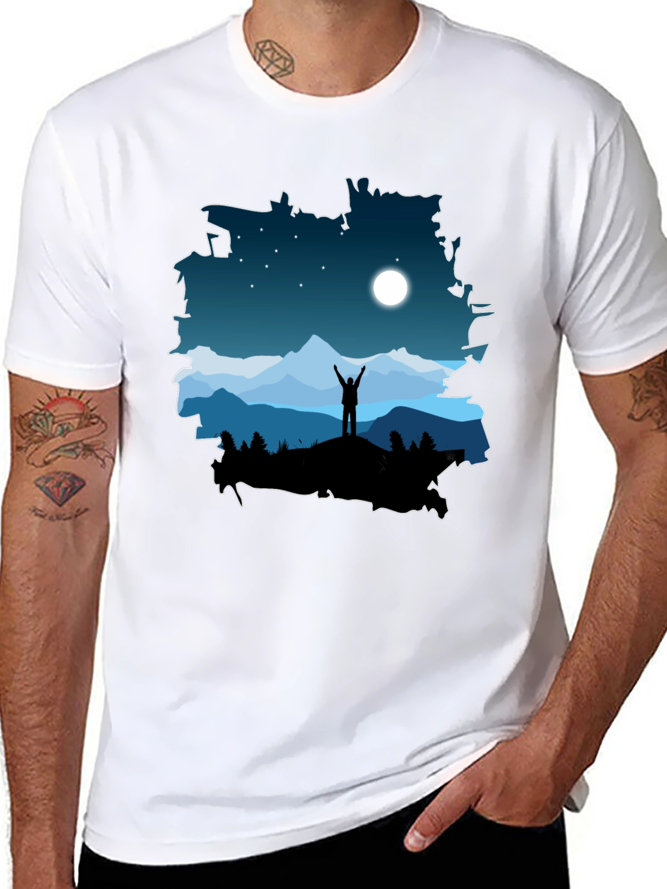 Mountain Night Sky T-Shirt