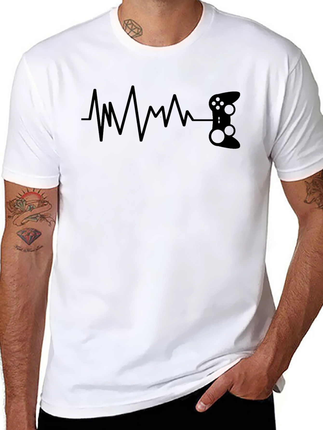 Gamer Heartbeat Black T-Shirt
