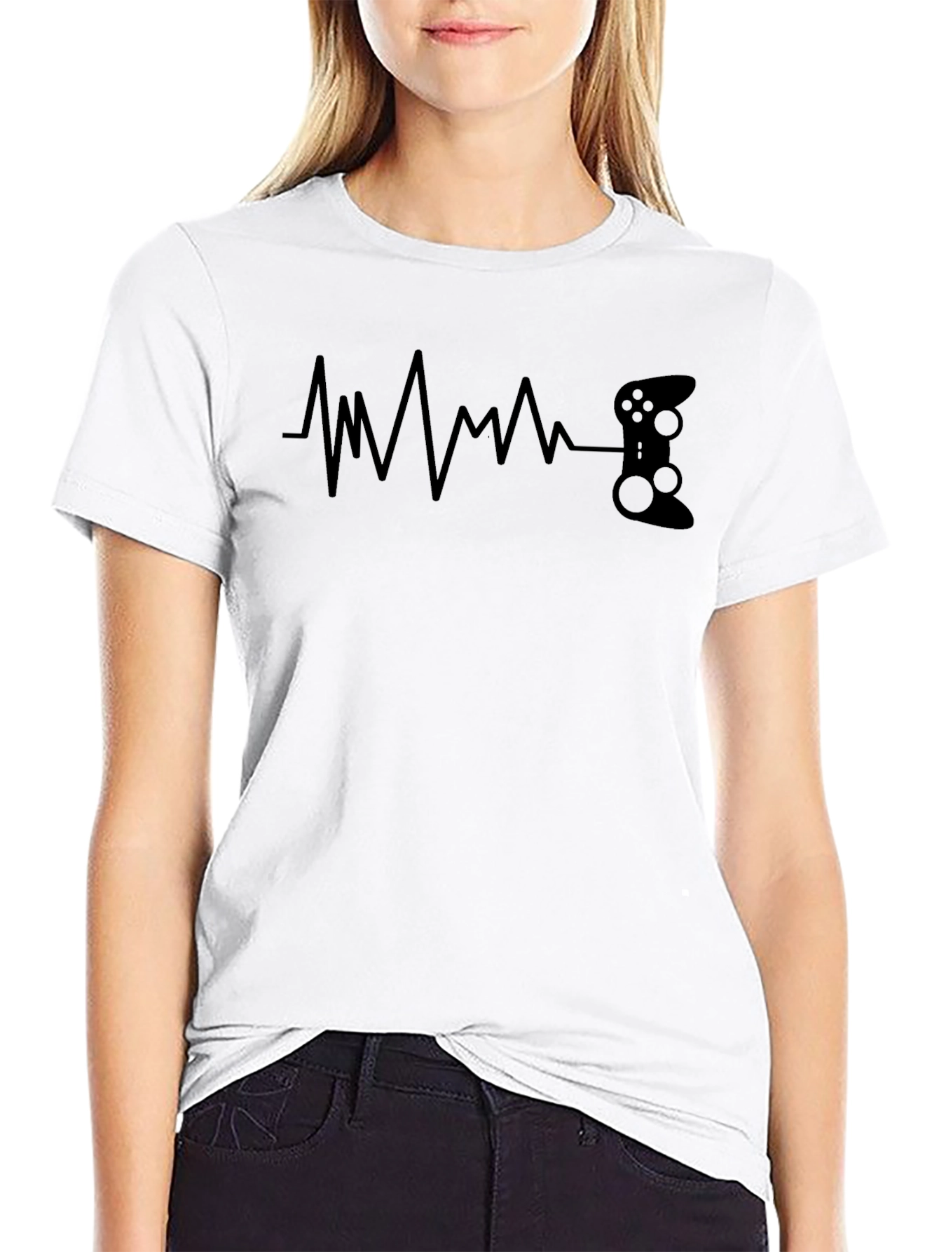 Gamer Heartbeat Black T-Shirt