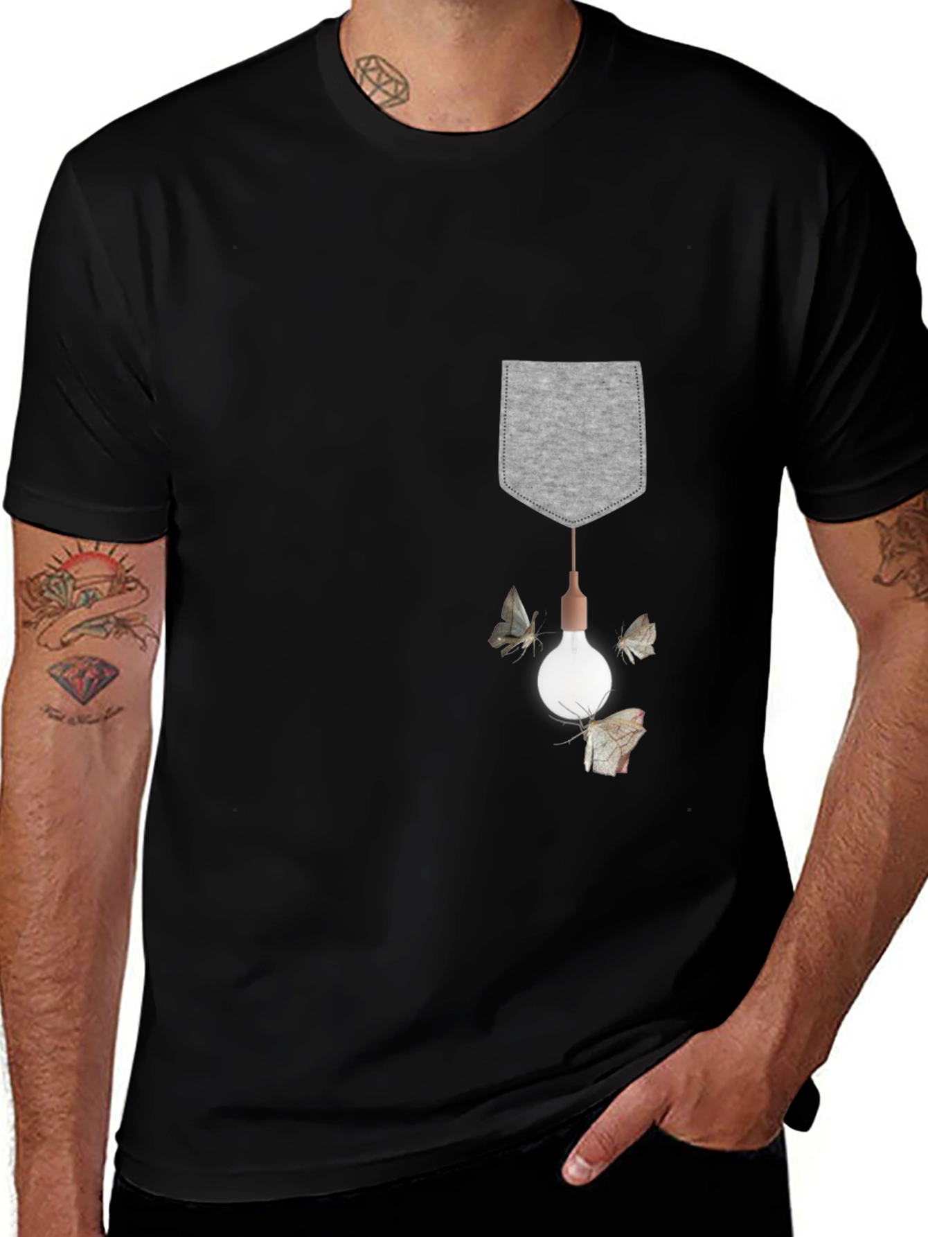 Pocket Lightbulb Moth Graphic Tee