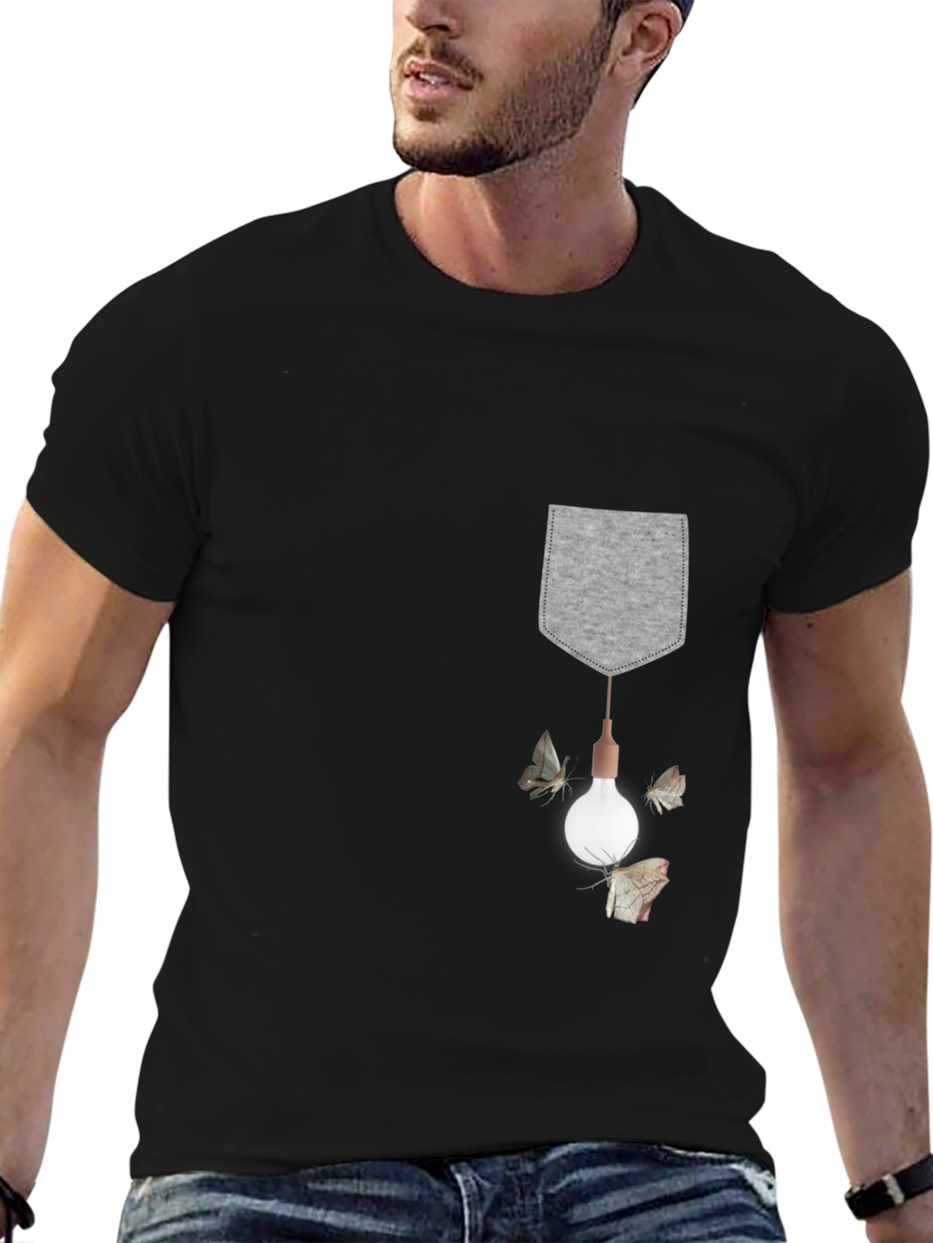 Pocket Lightbulb Moth Graphic Tee