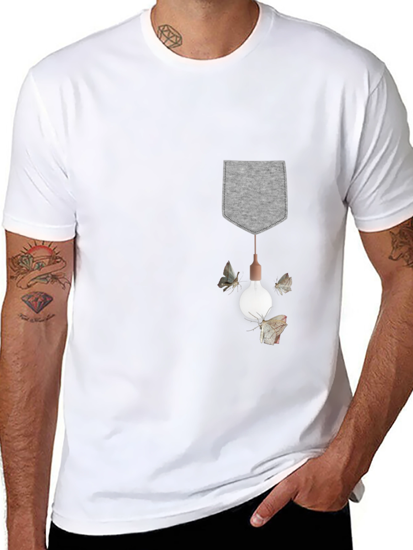 Pocket Lightbulb Moth Graphic Tee