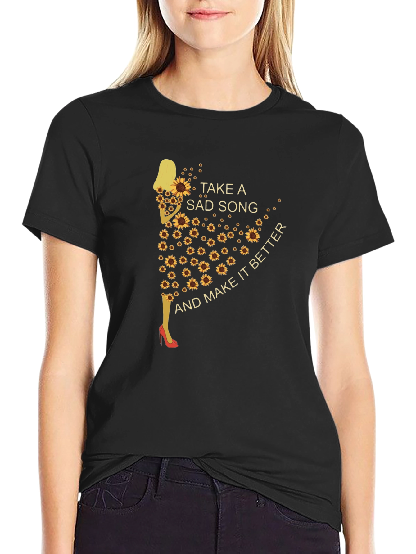 Sunflower Silhouette T-Shirt - Take a Sad Song