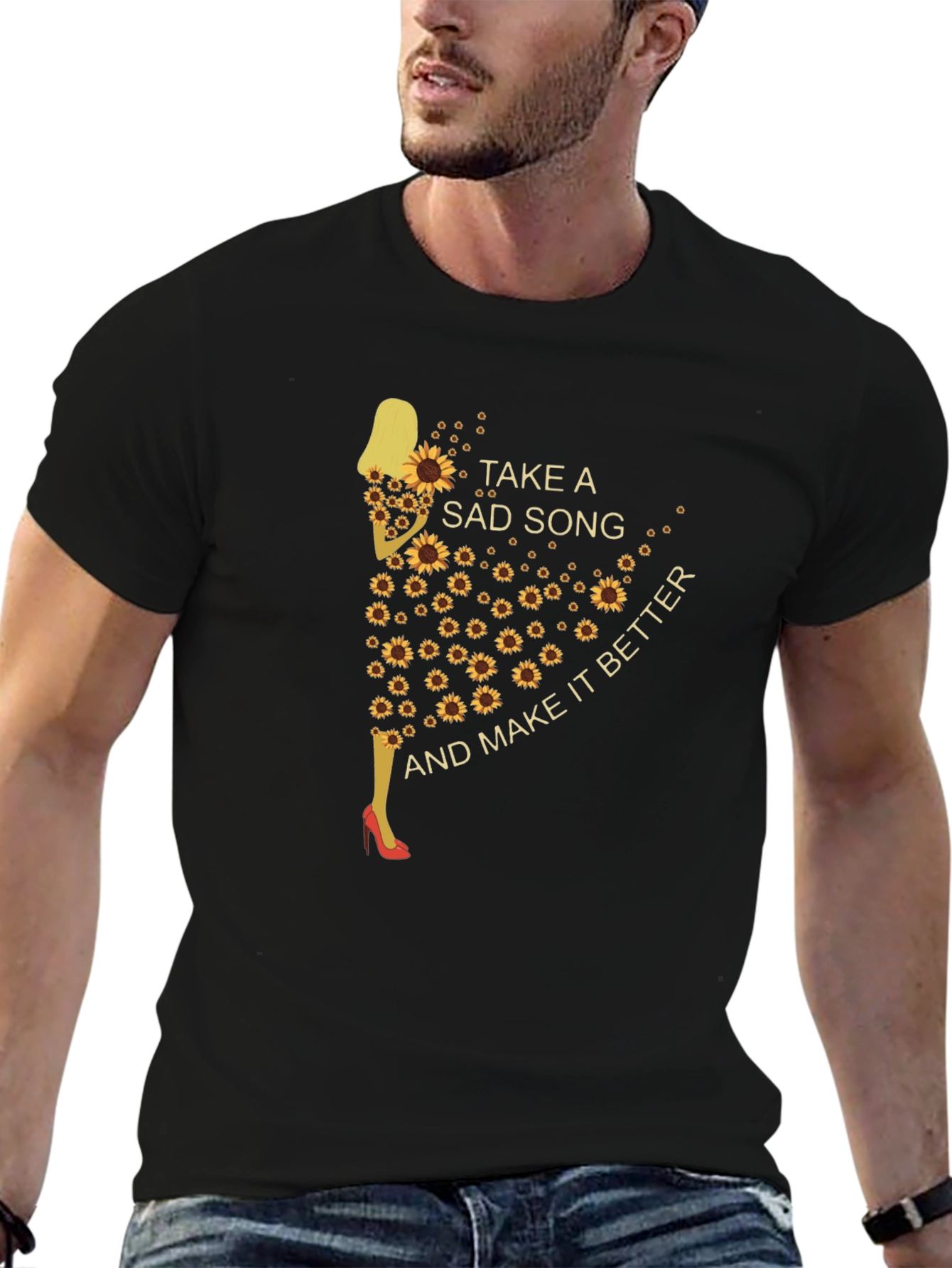 Sunflower Silhouette T-Shirt - Take a Sad Song