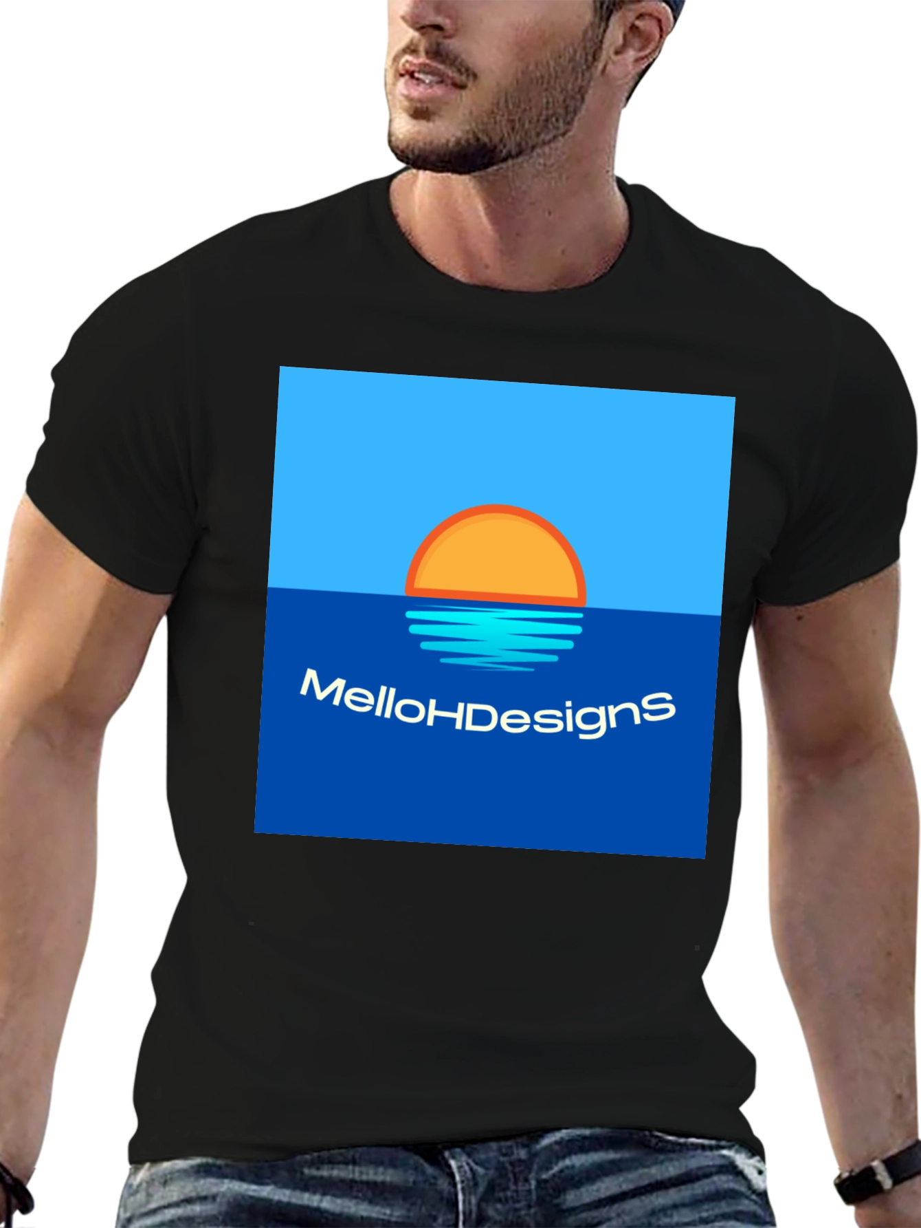 MelloHDesigns Sunset Graphic Tee - Black