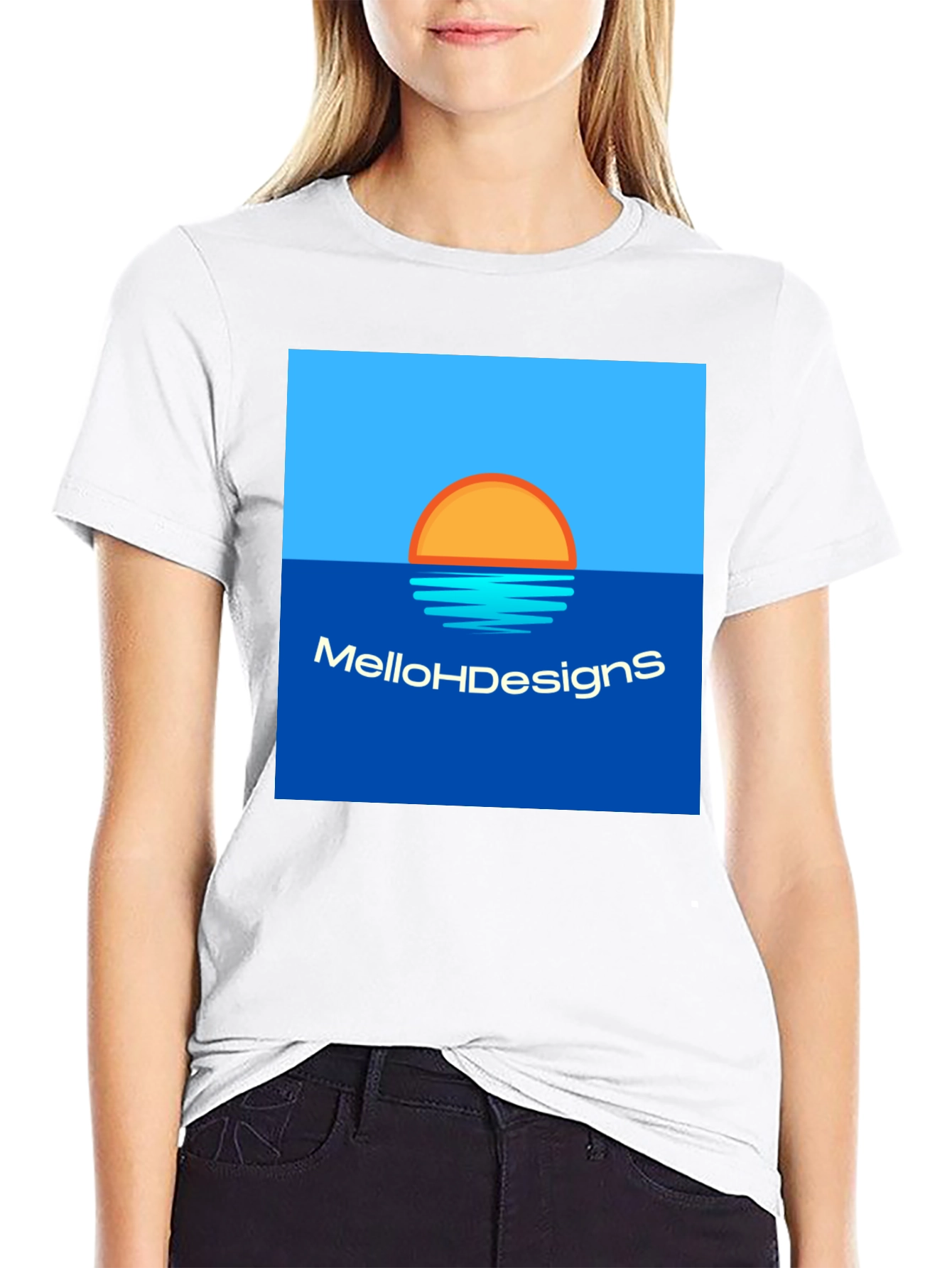 MelloHDesigns Sunset Graphic Tee - Black