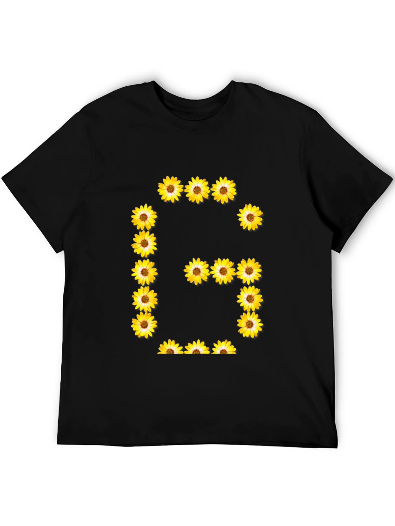 Sunflower Letter G Black T-Shirt