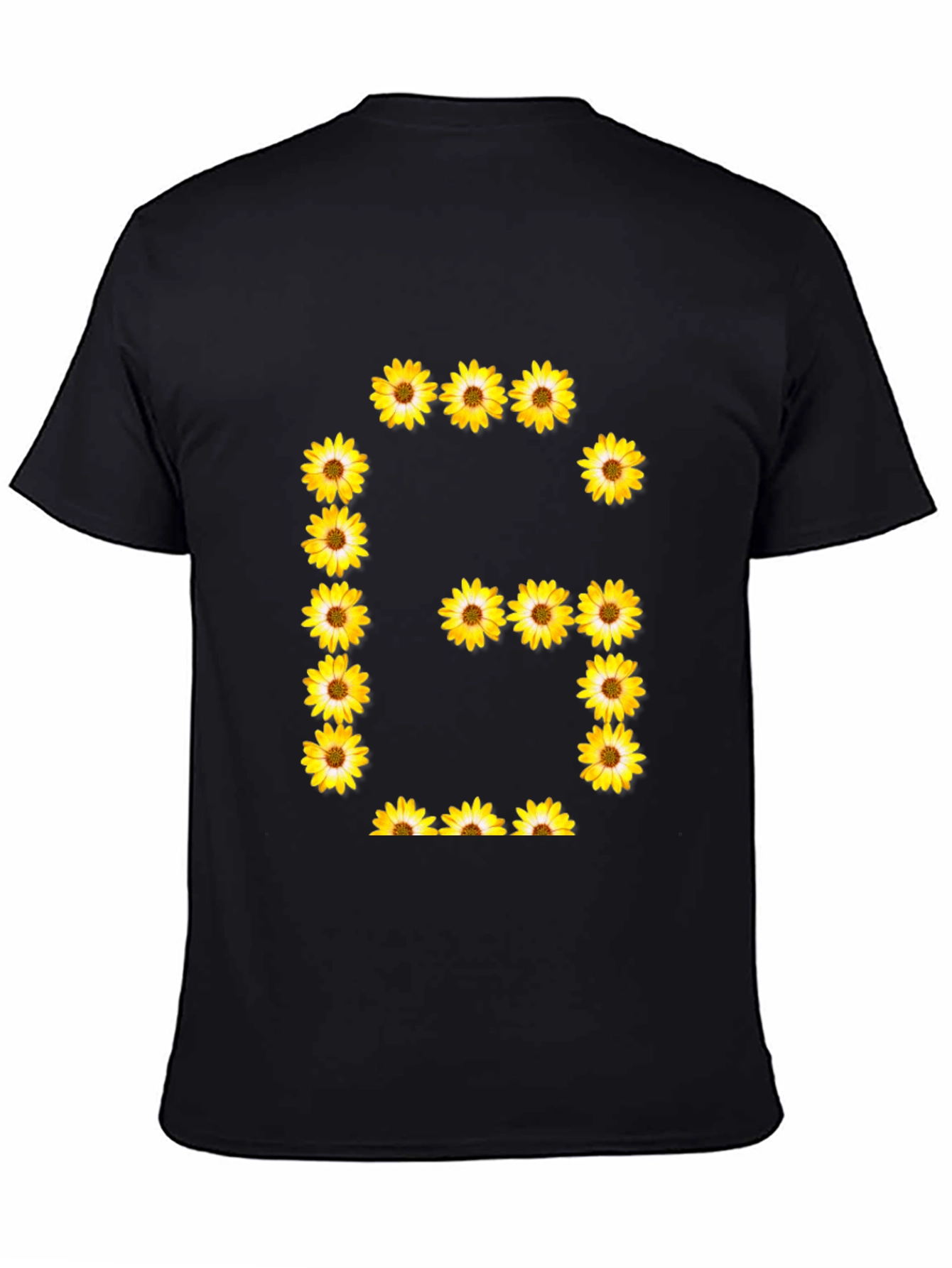 Sunflower Letter G Black T-Shirt