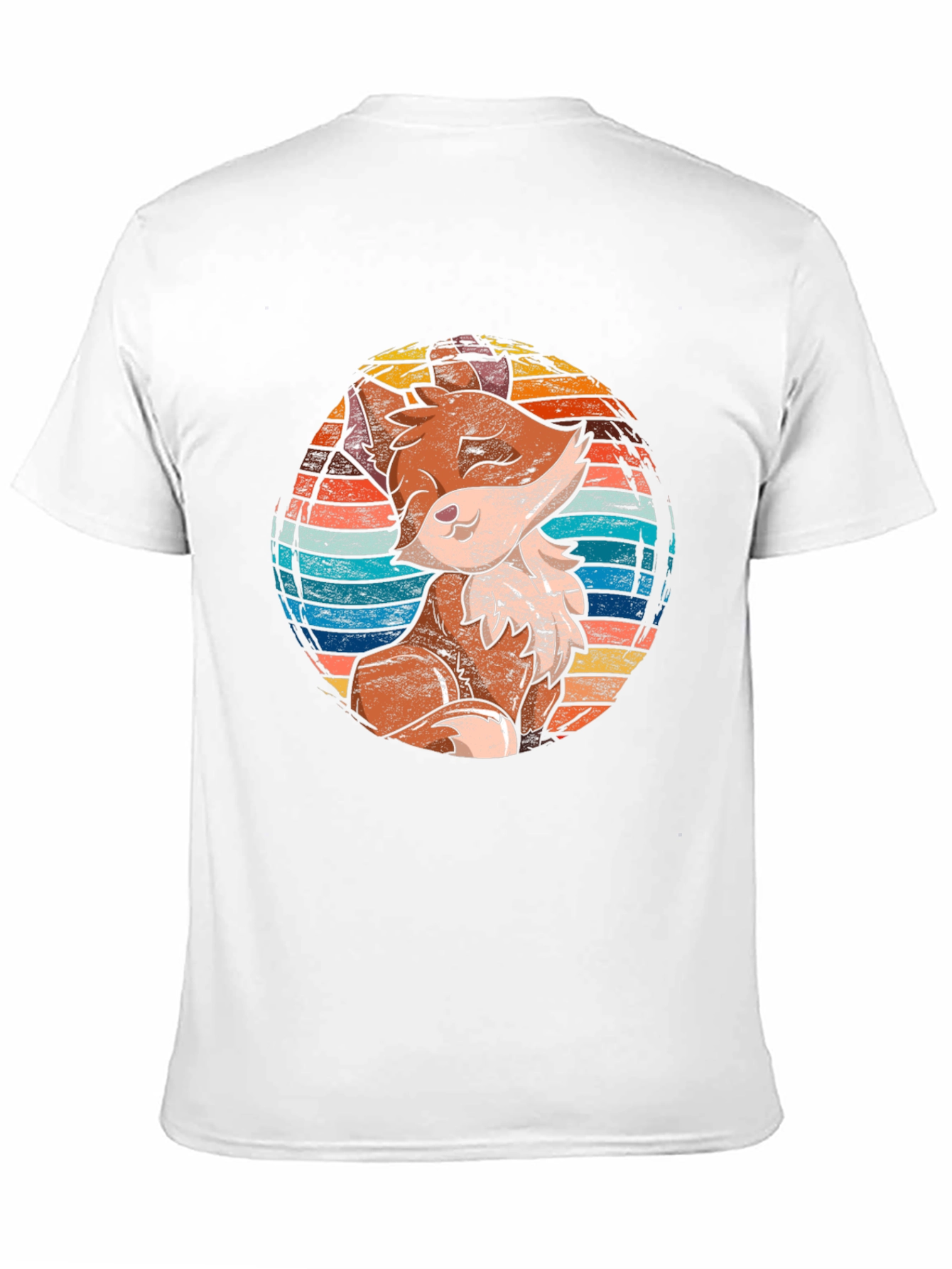 Fox Graphic Print Black T-Shirt for Men