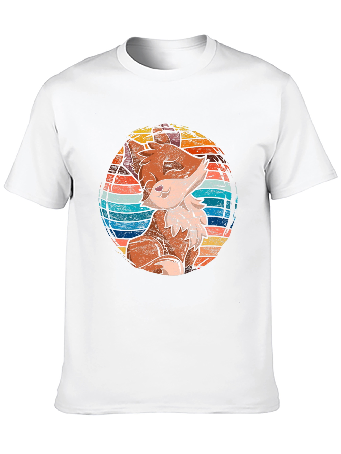 Fox Graphic Print Black T-Shirt for Men