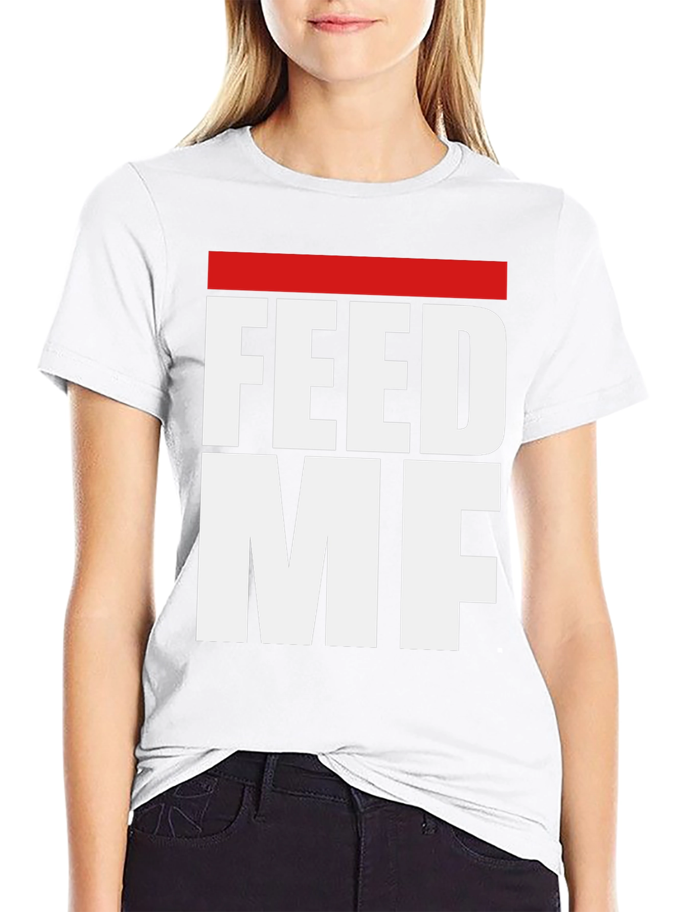 Feed Me Graphic Tee - Black Casual T-Shirt