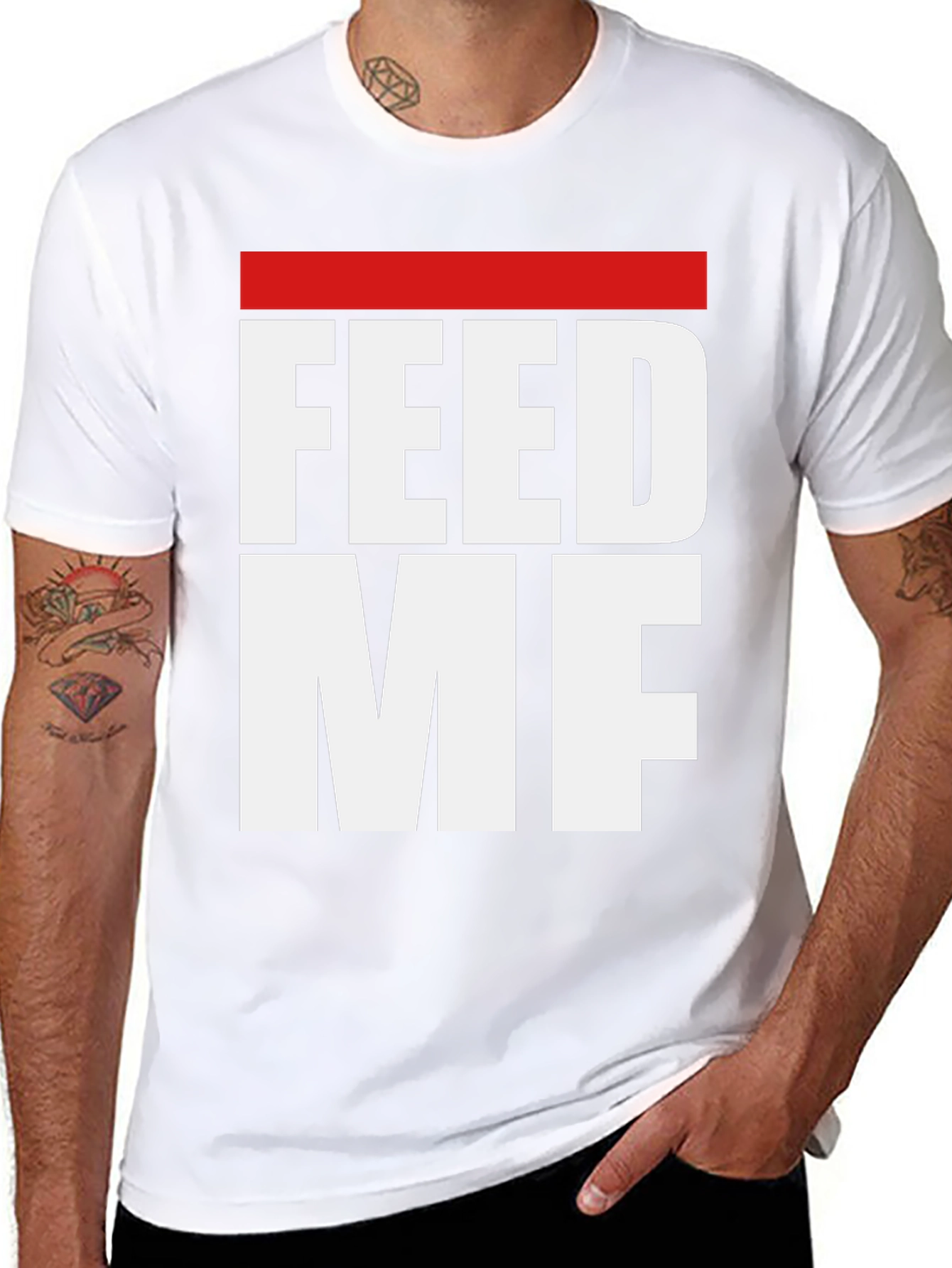 Feed Me Graphic Tee - Black Casual T-Shirt