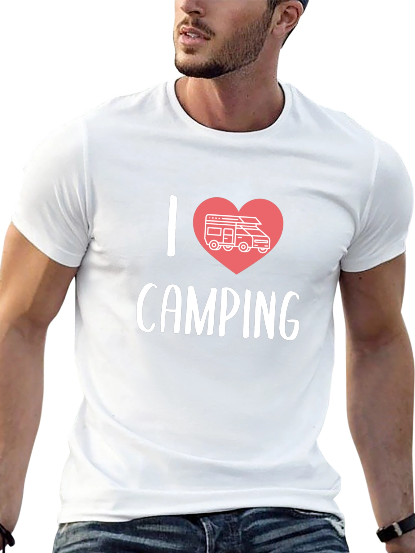 I Love Camping RV Heart Graphic T-Shirt