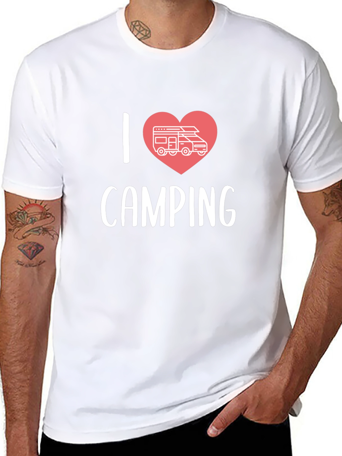 I Love Camping RV Heart Graphic T-Shirt