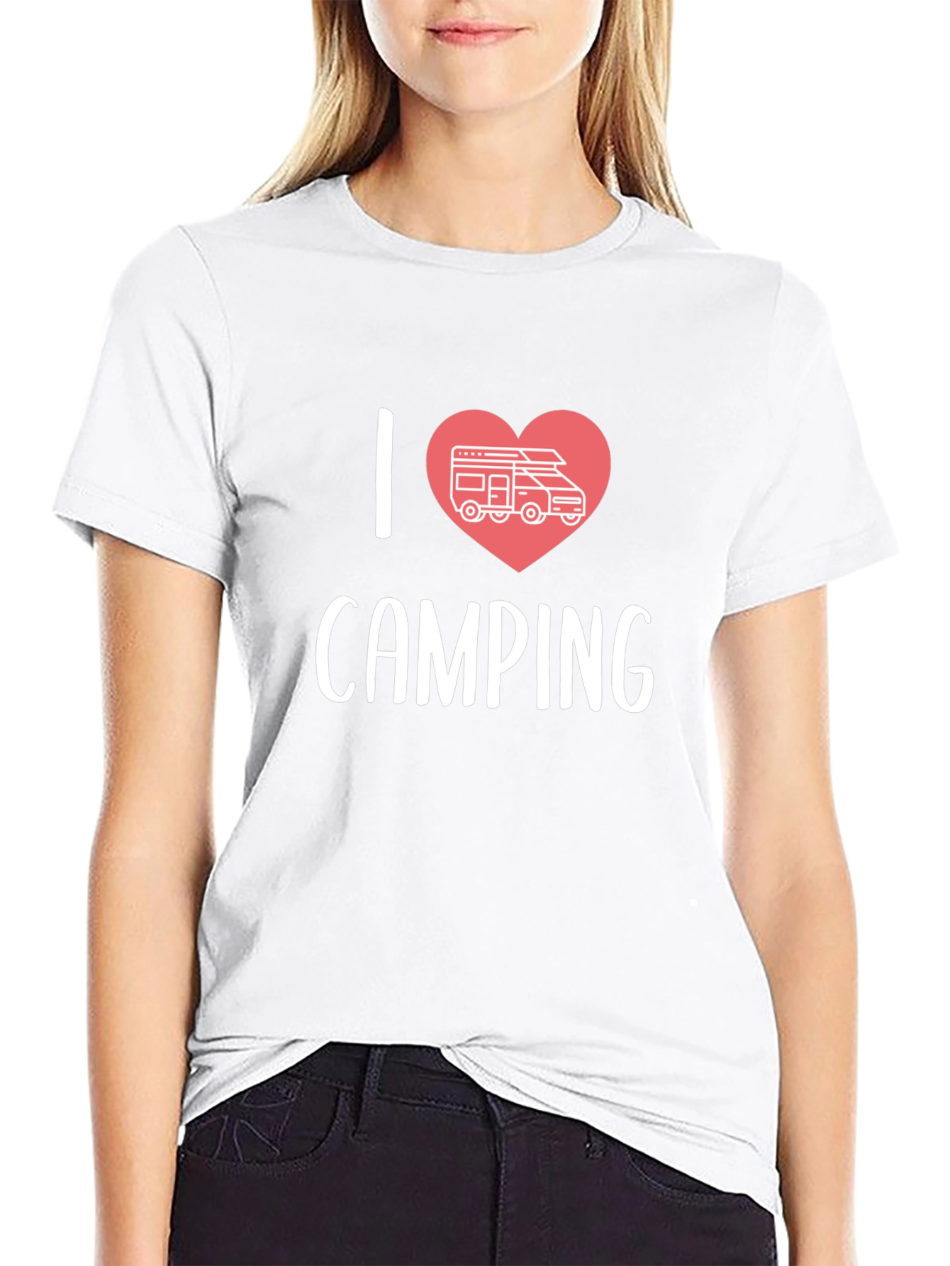 I Love Camping RV Heart Graphic T-Shirt