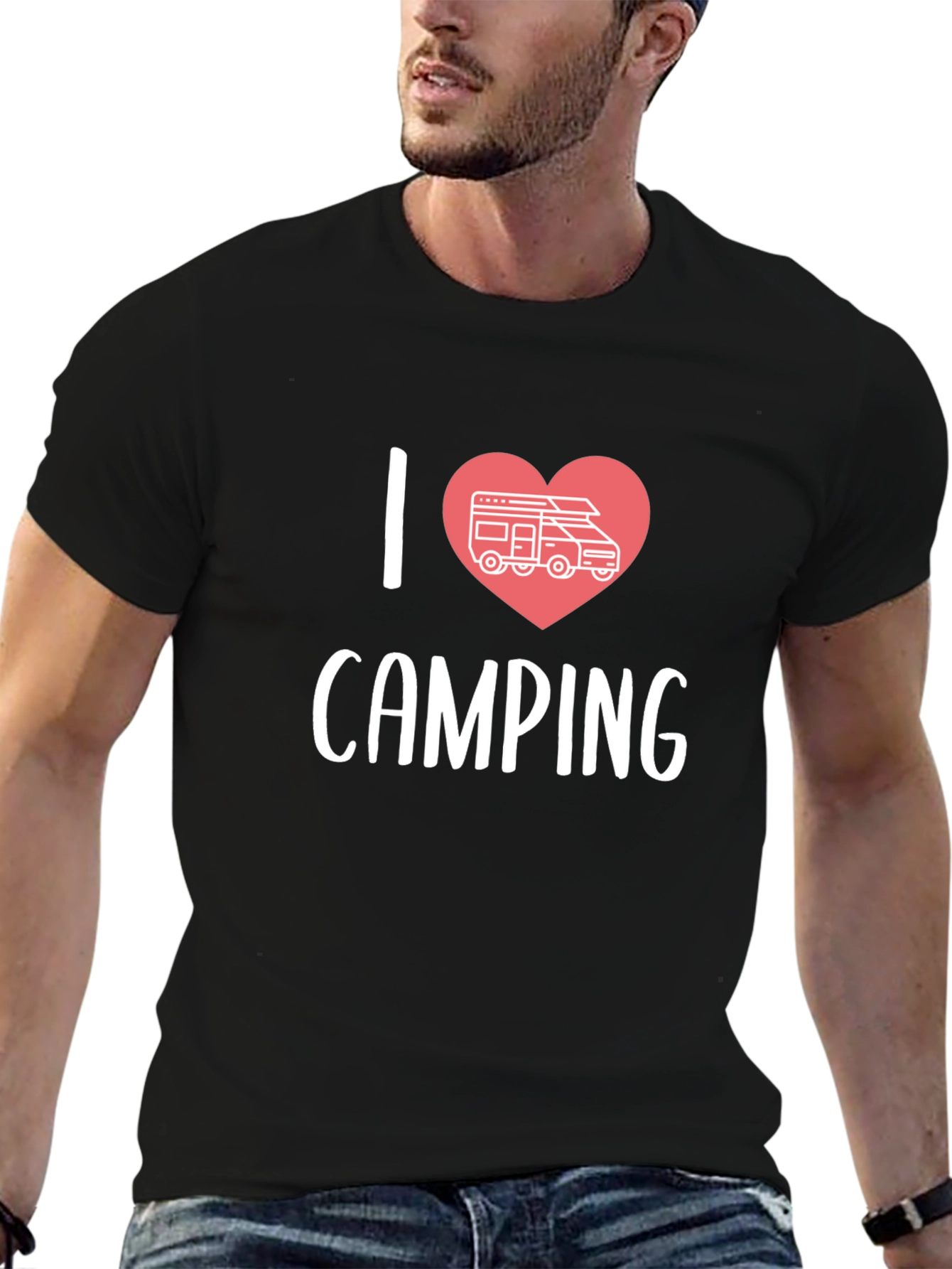 I Love Camping RV Heart Graphic T-Shirt