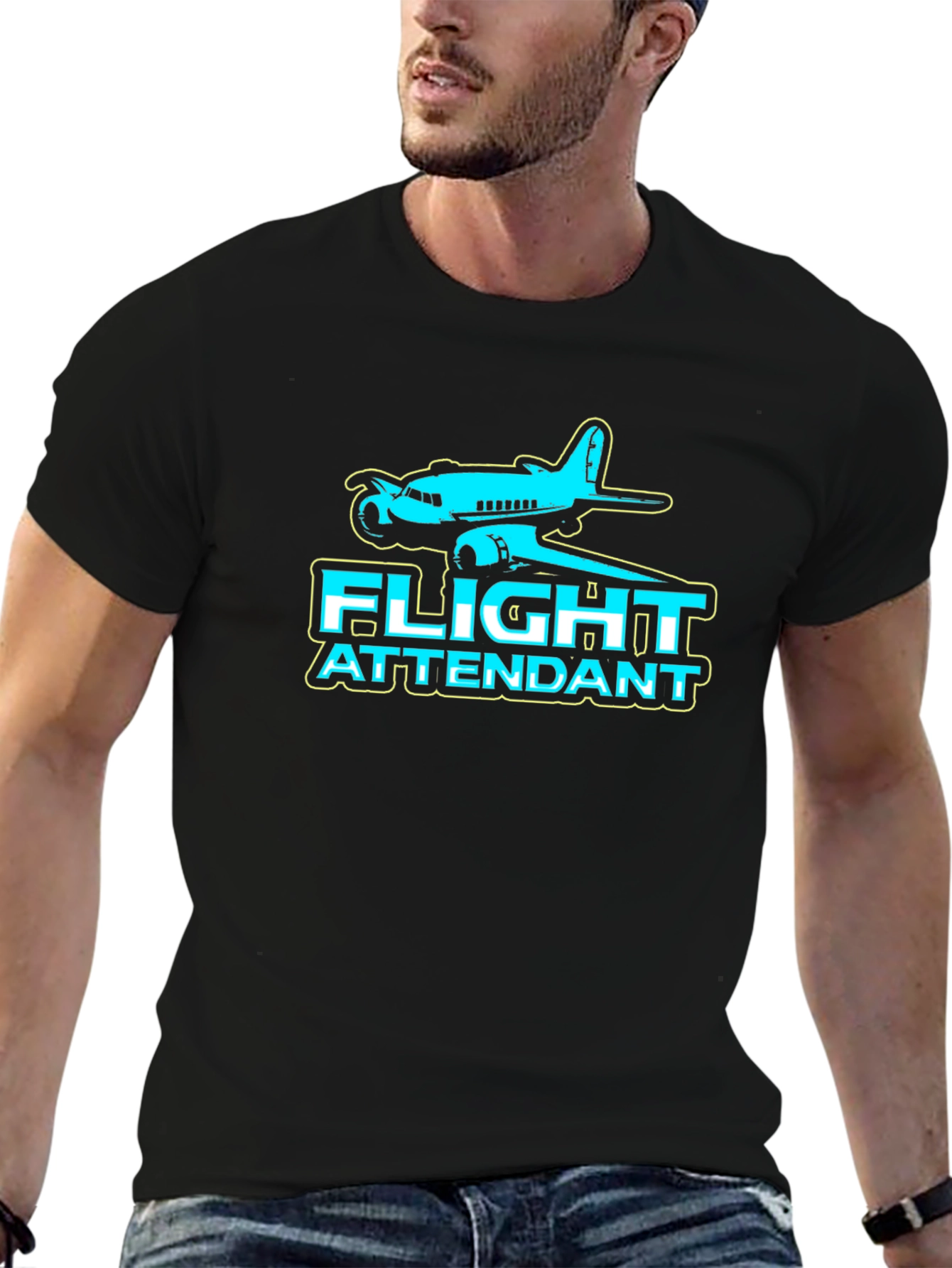 Flight Attendant T-Shirt - Airplane Design