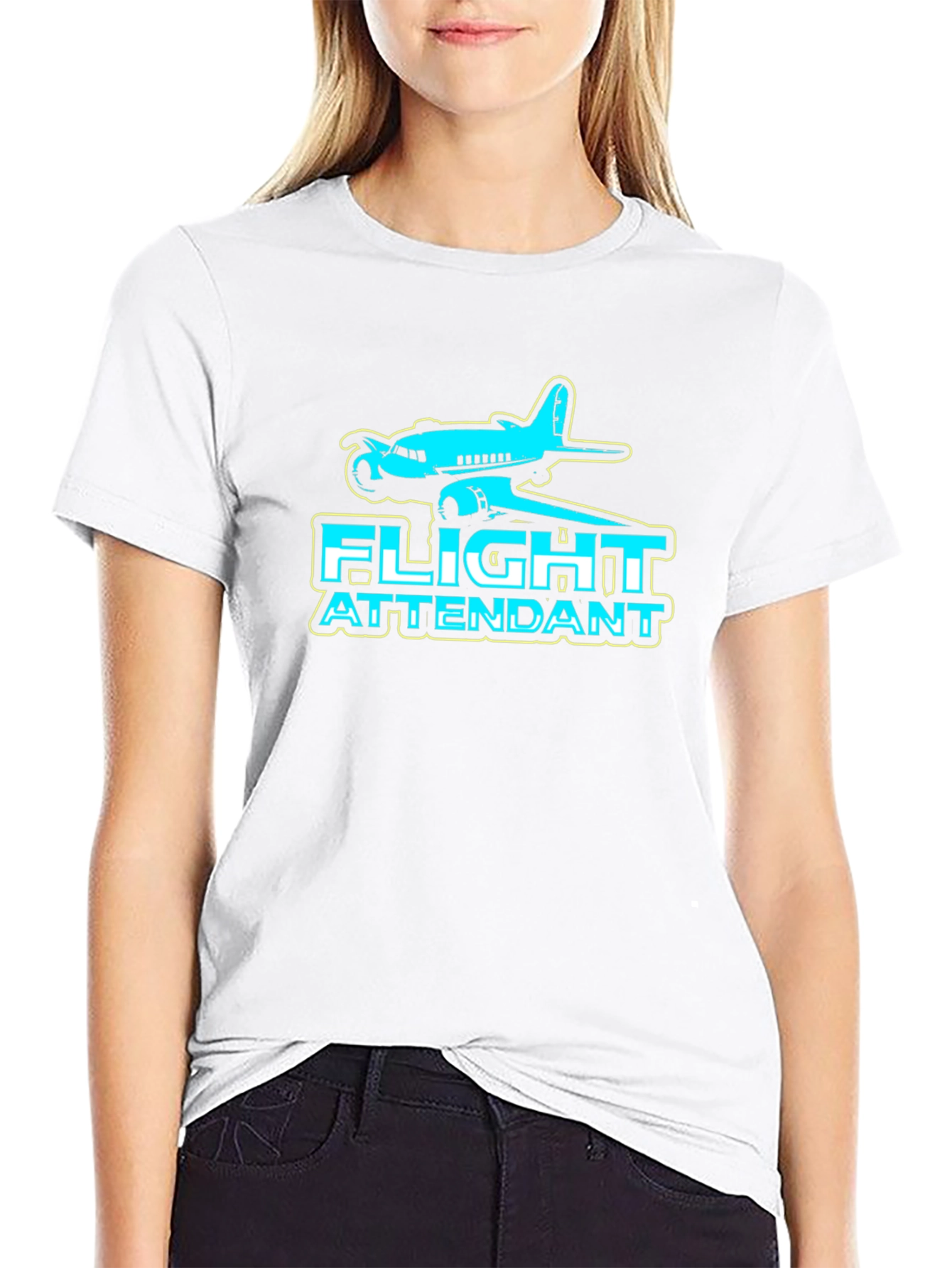 Flight Attendant T-Shirt - Airplane Design
