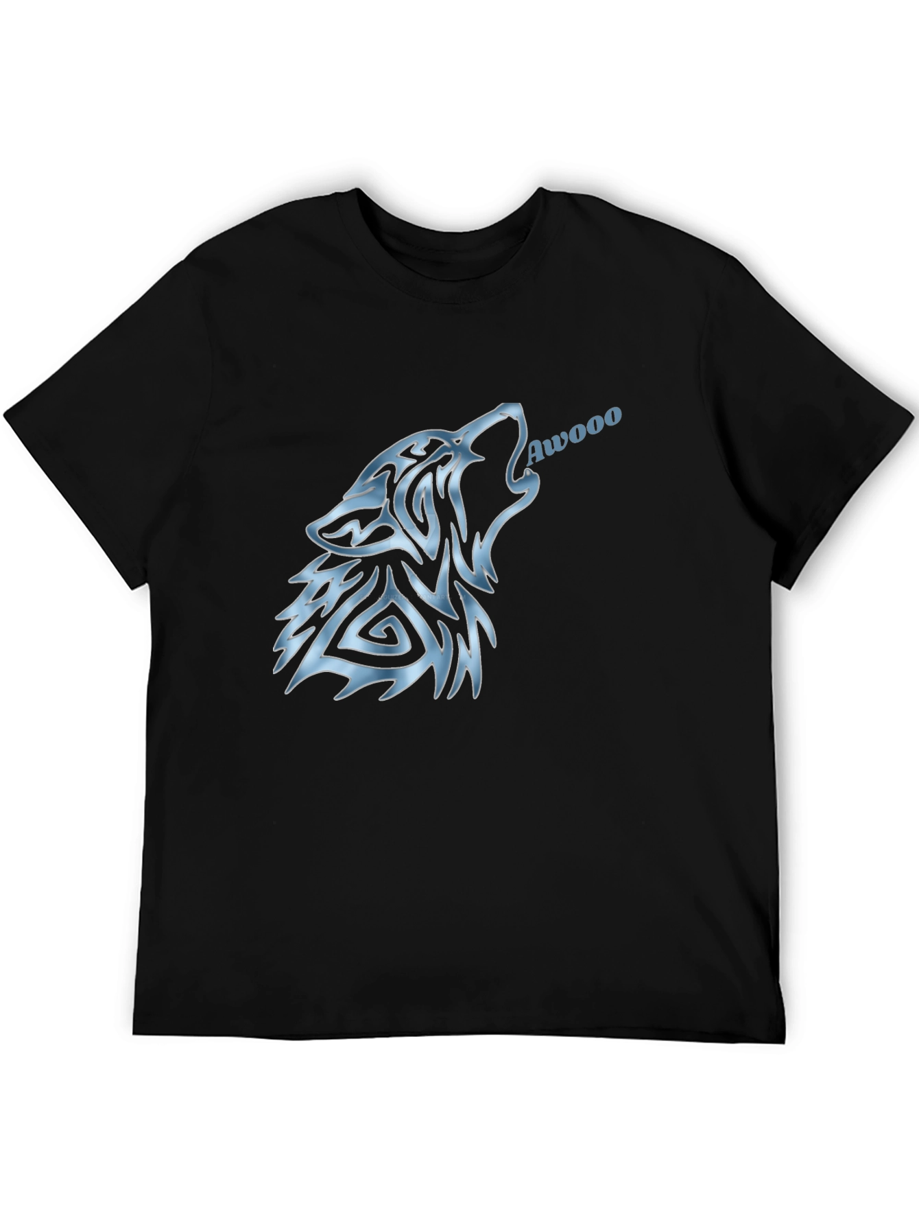Wolf Awooo Graphic T-Shirt - Black Cotton Tee