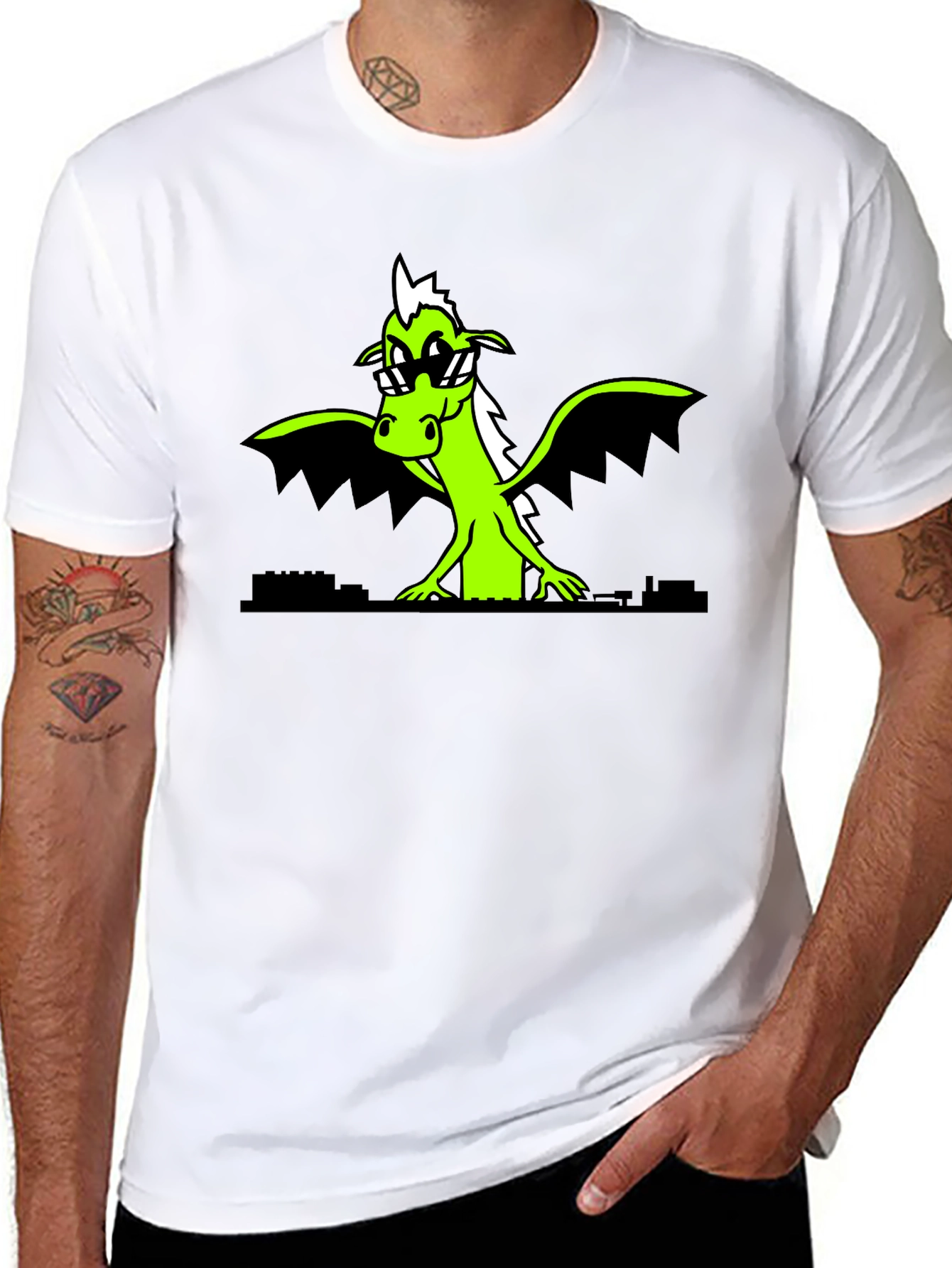 Cool Dragon Graphic Tee - Black Shirt