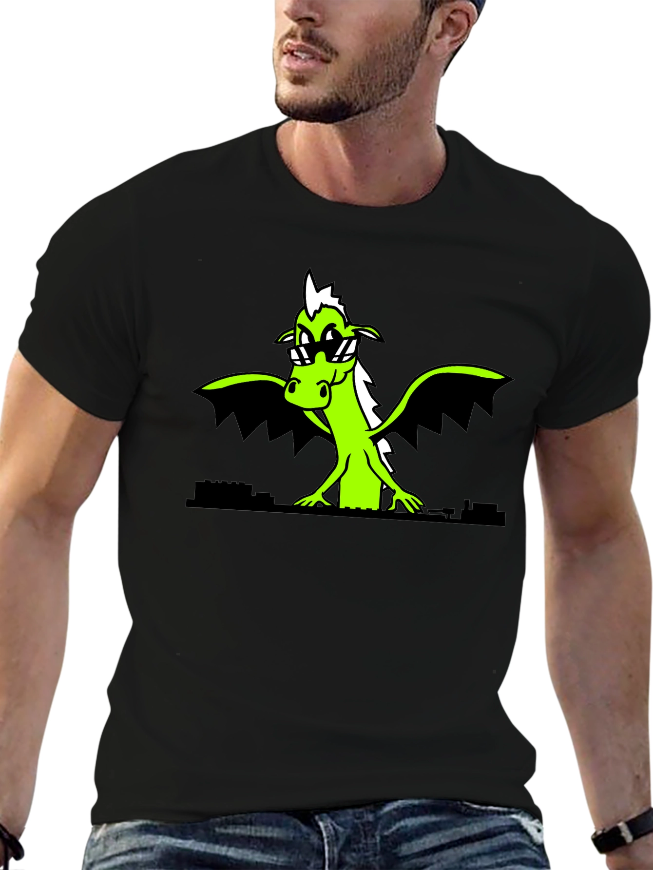 Cool Dragon Graphic Tee - Black Shirt