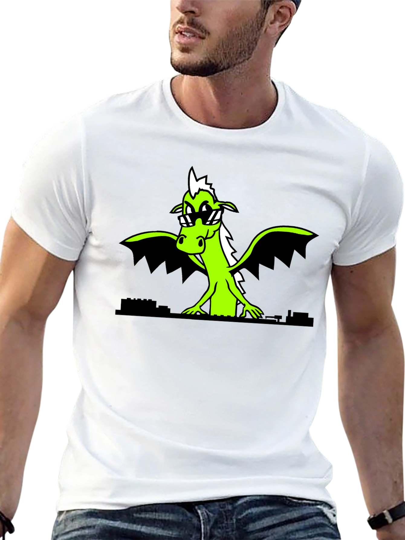Cool Dragon Graphic Tee - Black Shirt