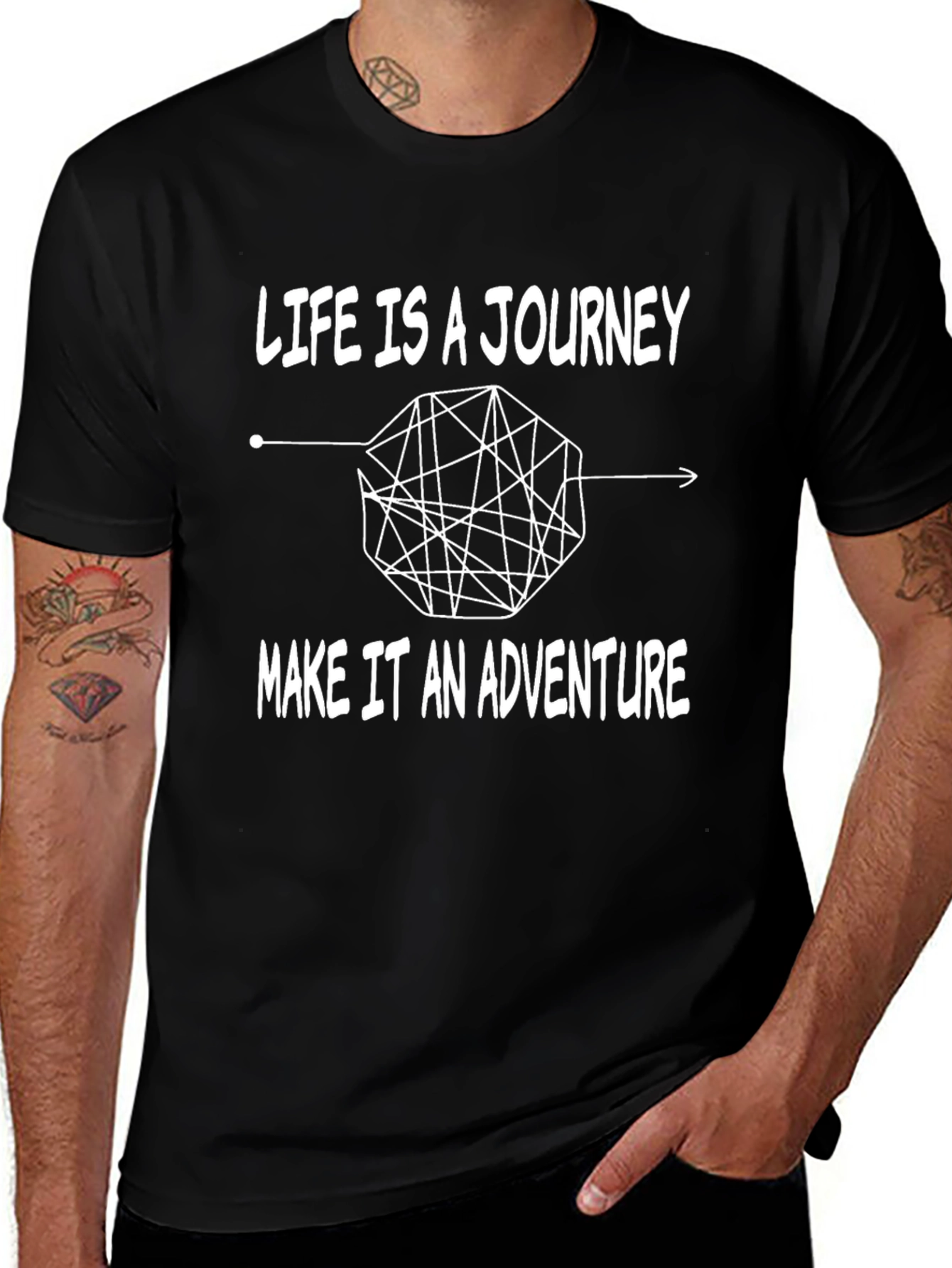 Life is a Journey Black Graphic Tee