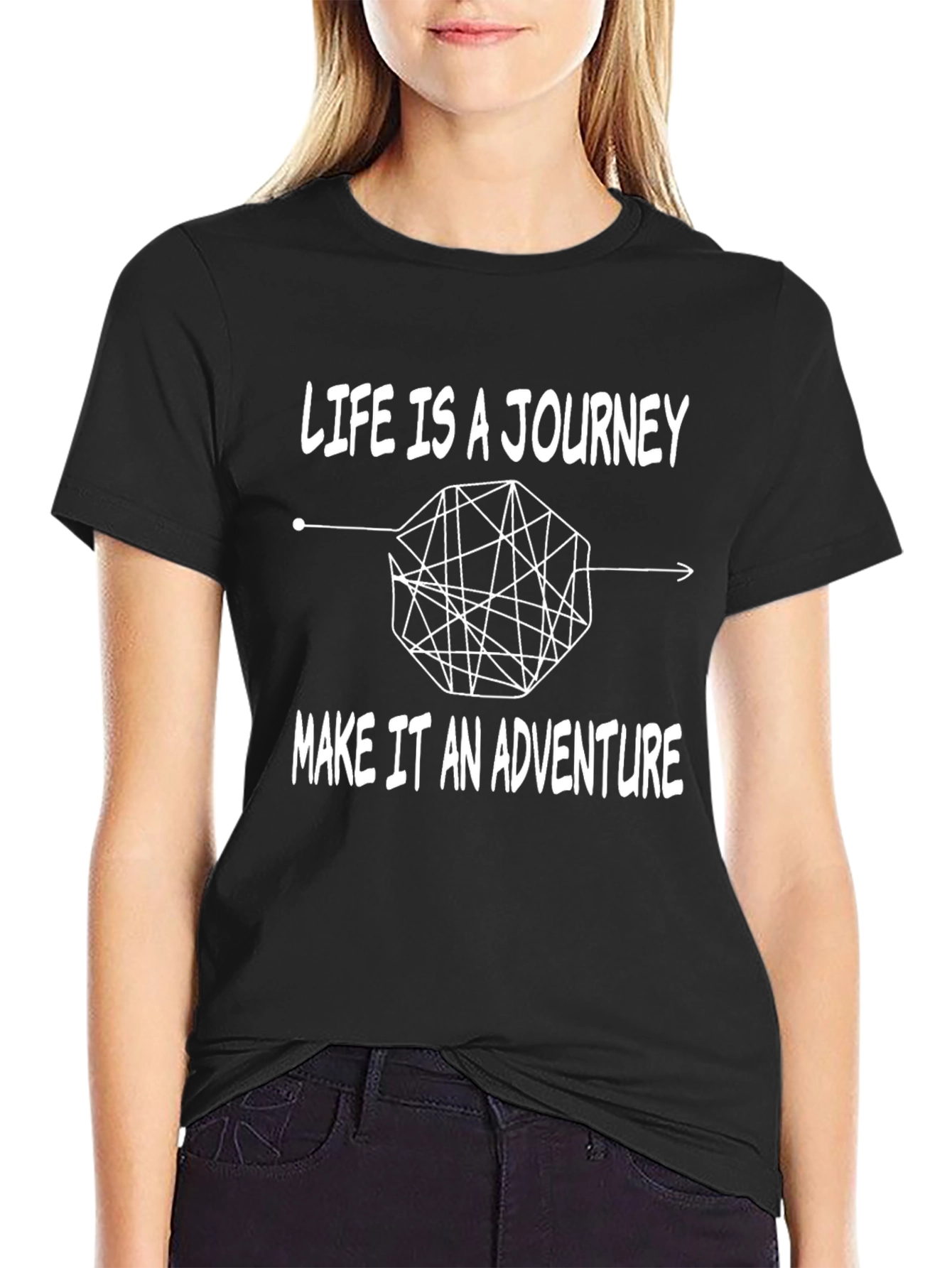 Life is a Journey Black Graphic Tee