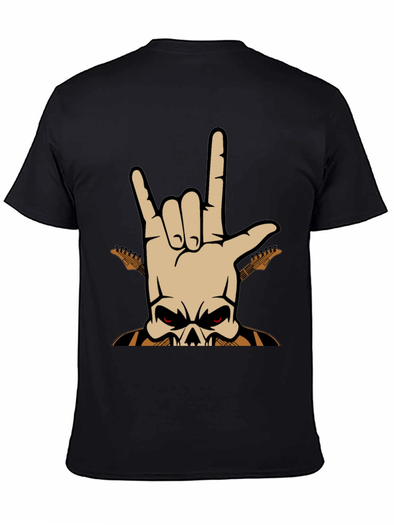 Rock On! Skull Guitar Graphic T-Shirt