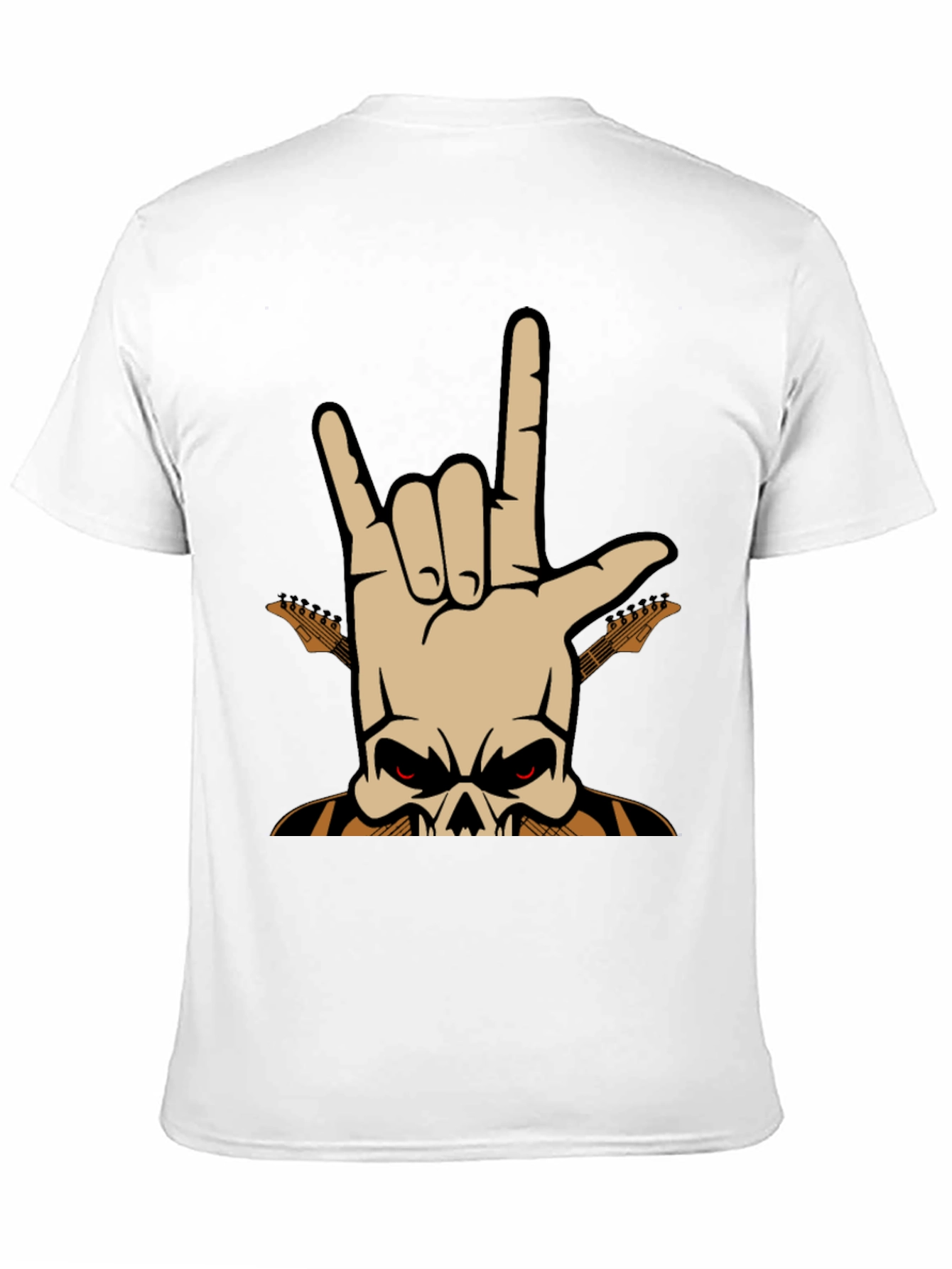 Rock On! Skull Guitar Graphic T-Shirt