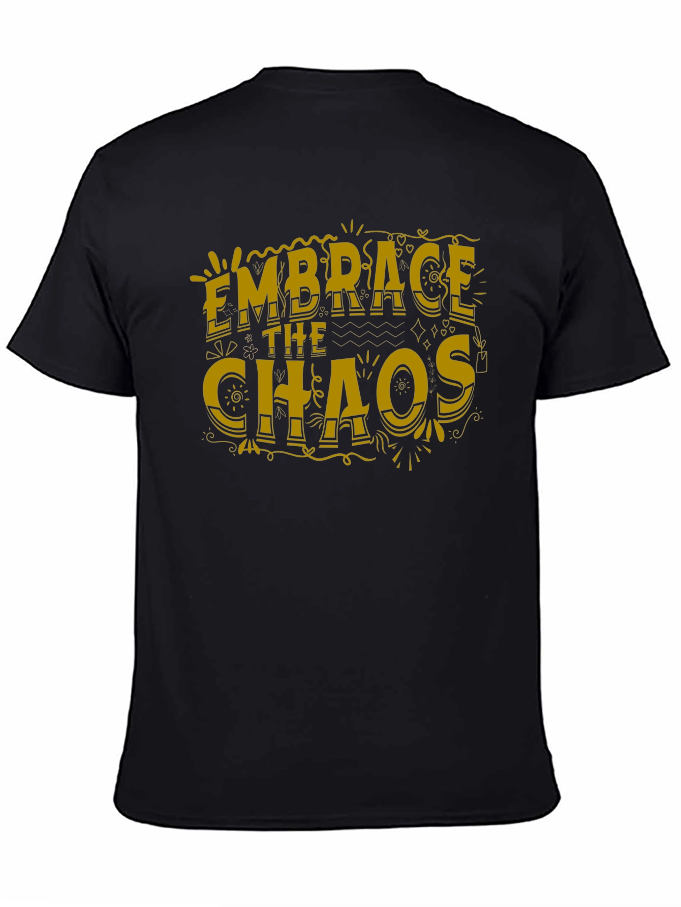 Embrace The Chaos Graphic Tee - Trendy Black T-Shirt