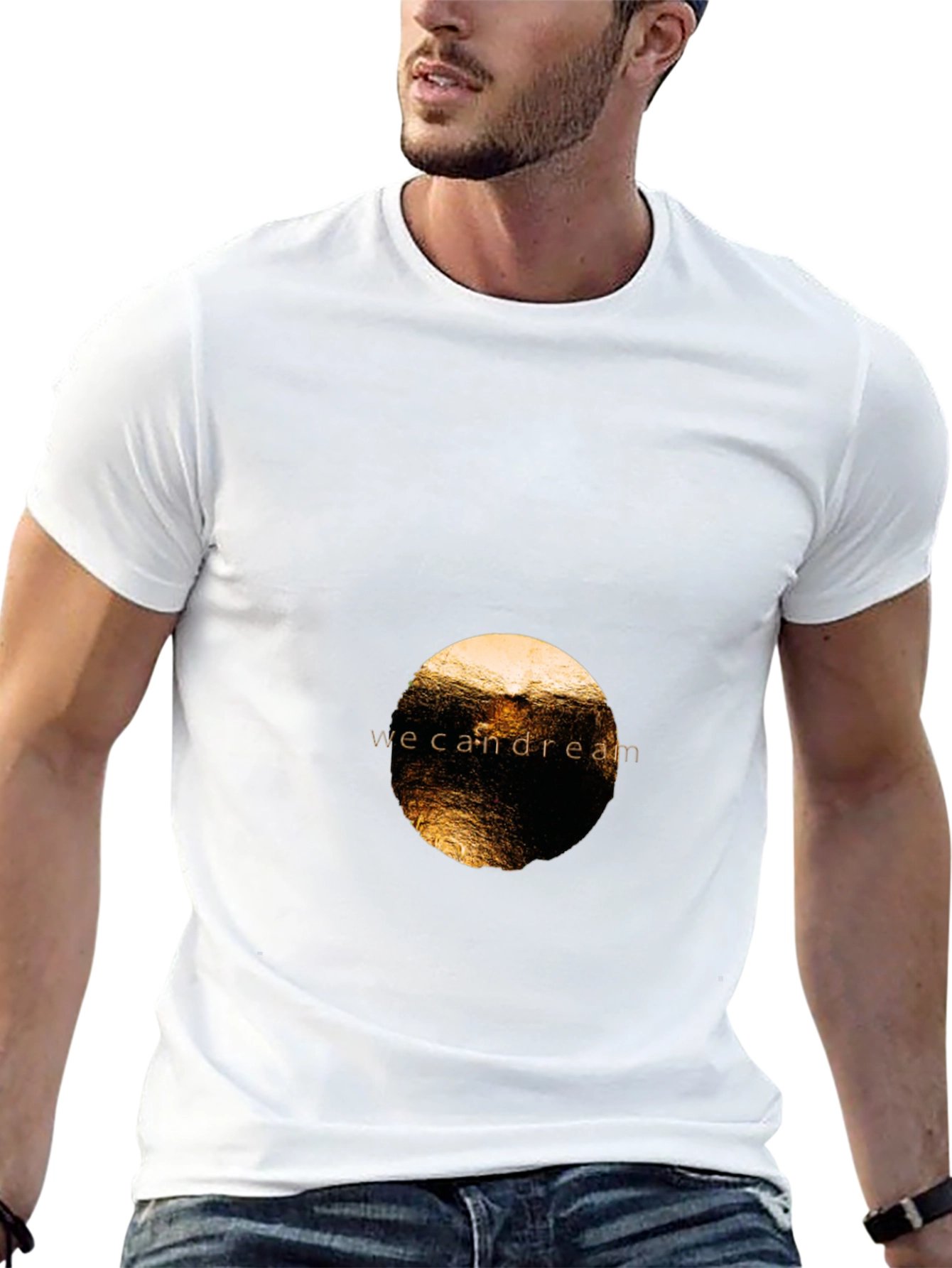 Black Tee with we can dream Graphic
