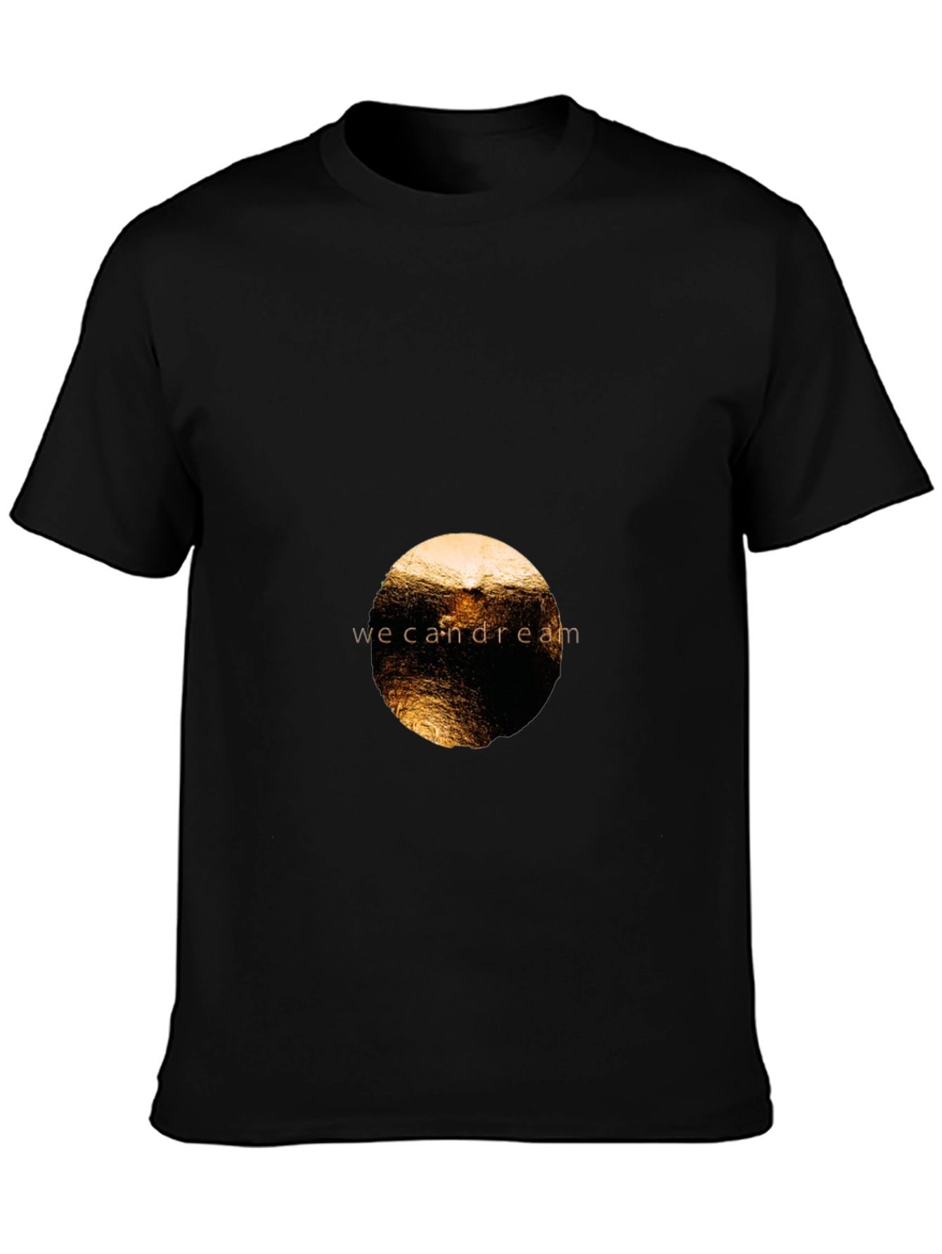 Black Tee with we can dream Graphic