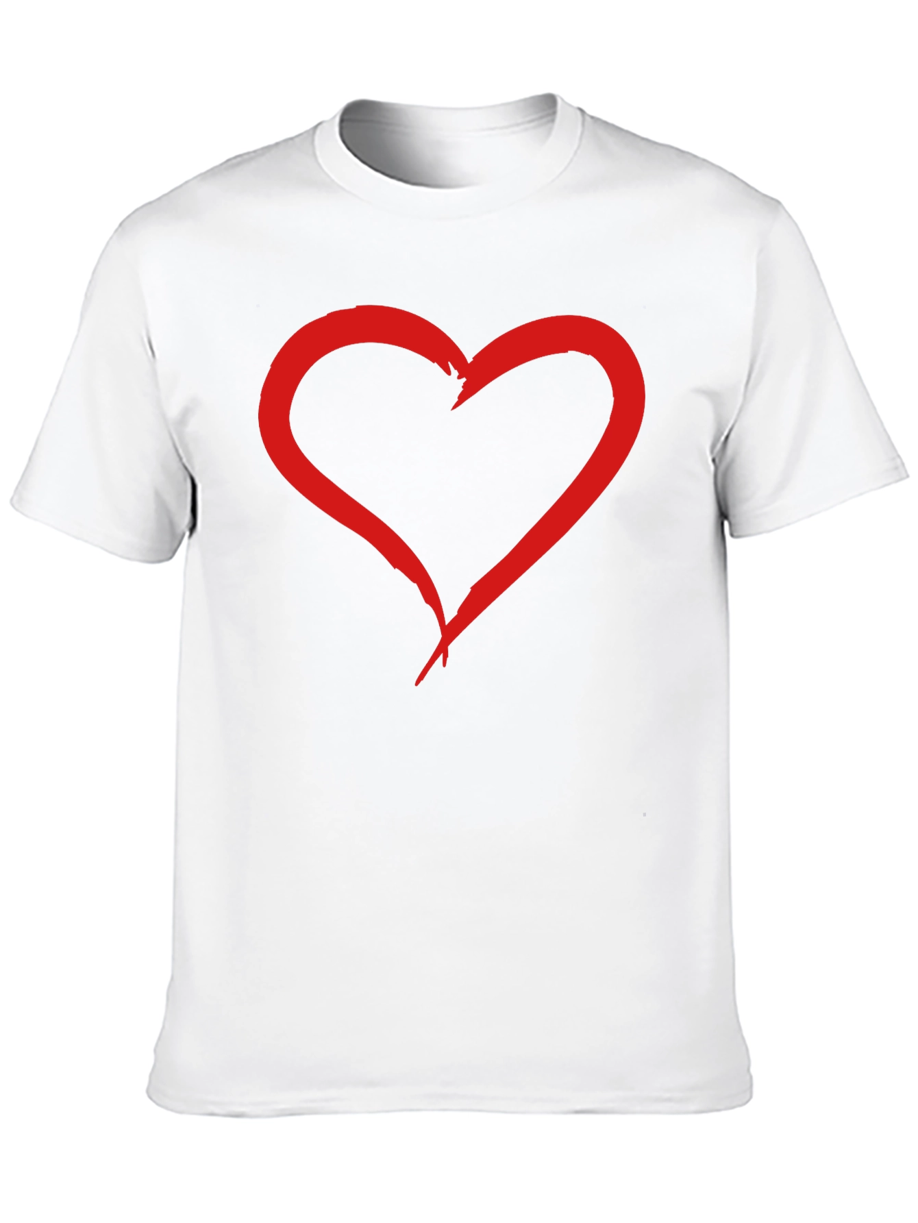 Heart Graphic Tee - Black Cotton T-Shirt
