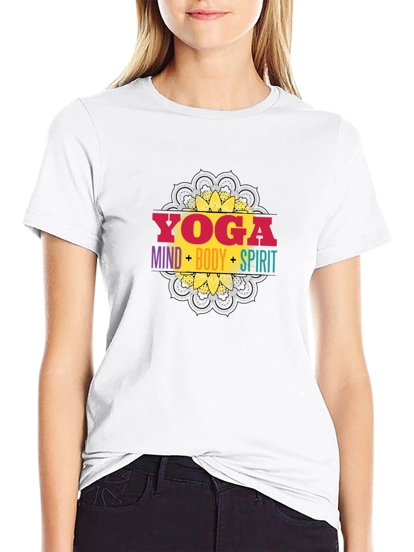 Yoga Mind Body Spirit Black T-Shirt