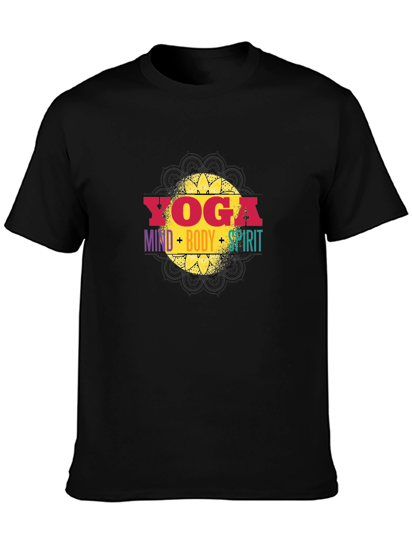 Yoga Mind Body Spirit Black T-Shirt