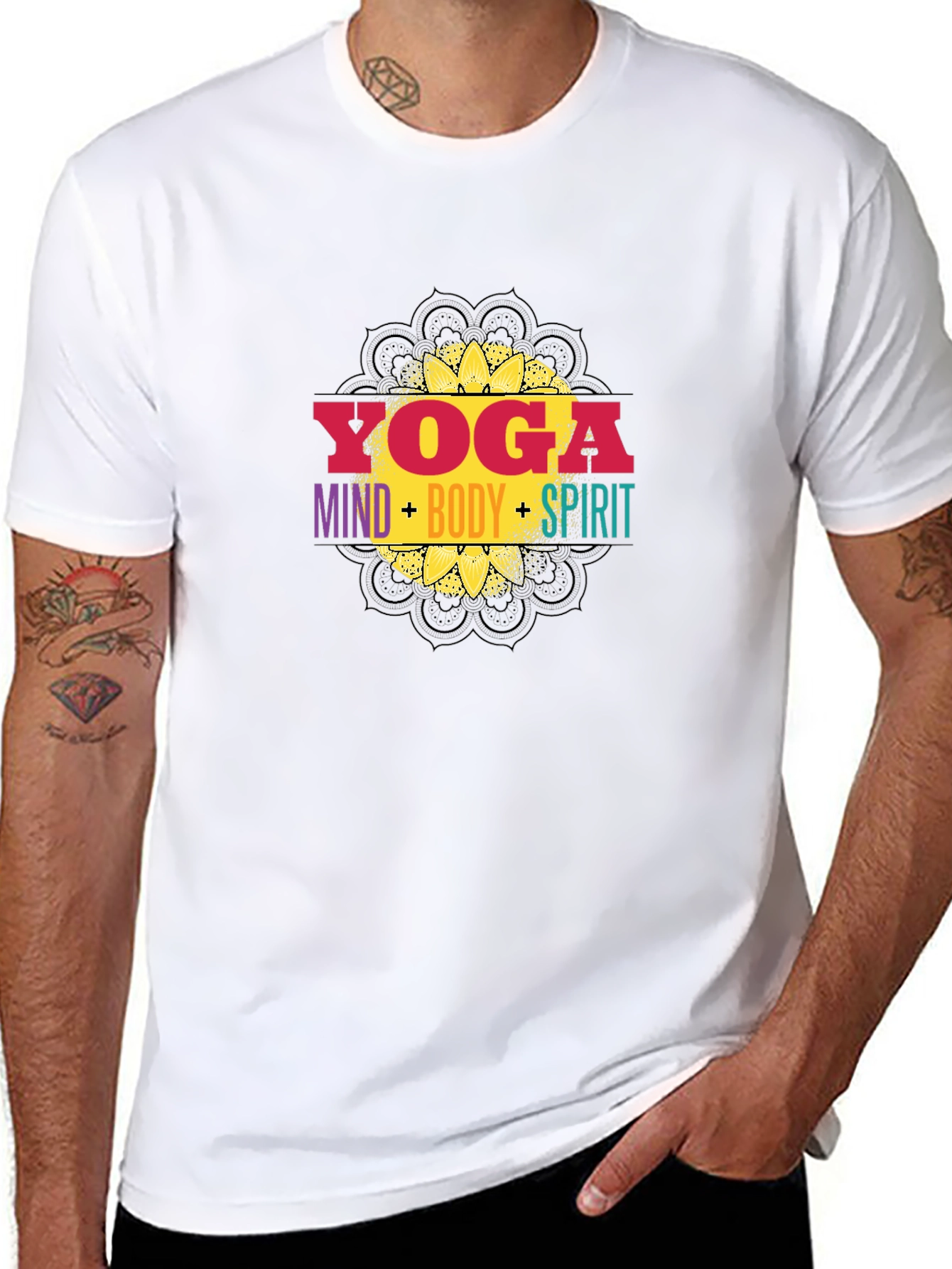 Yoga Mind Body Spirit Black T-Shirt