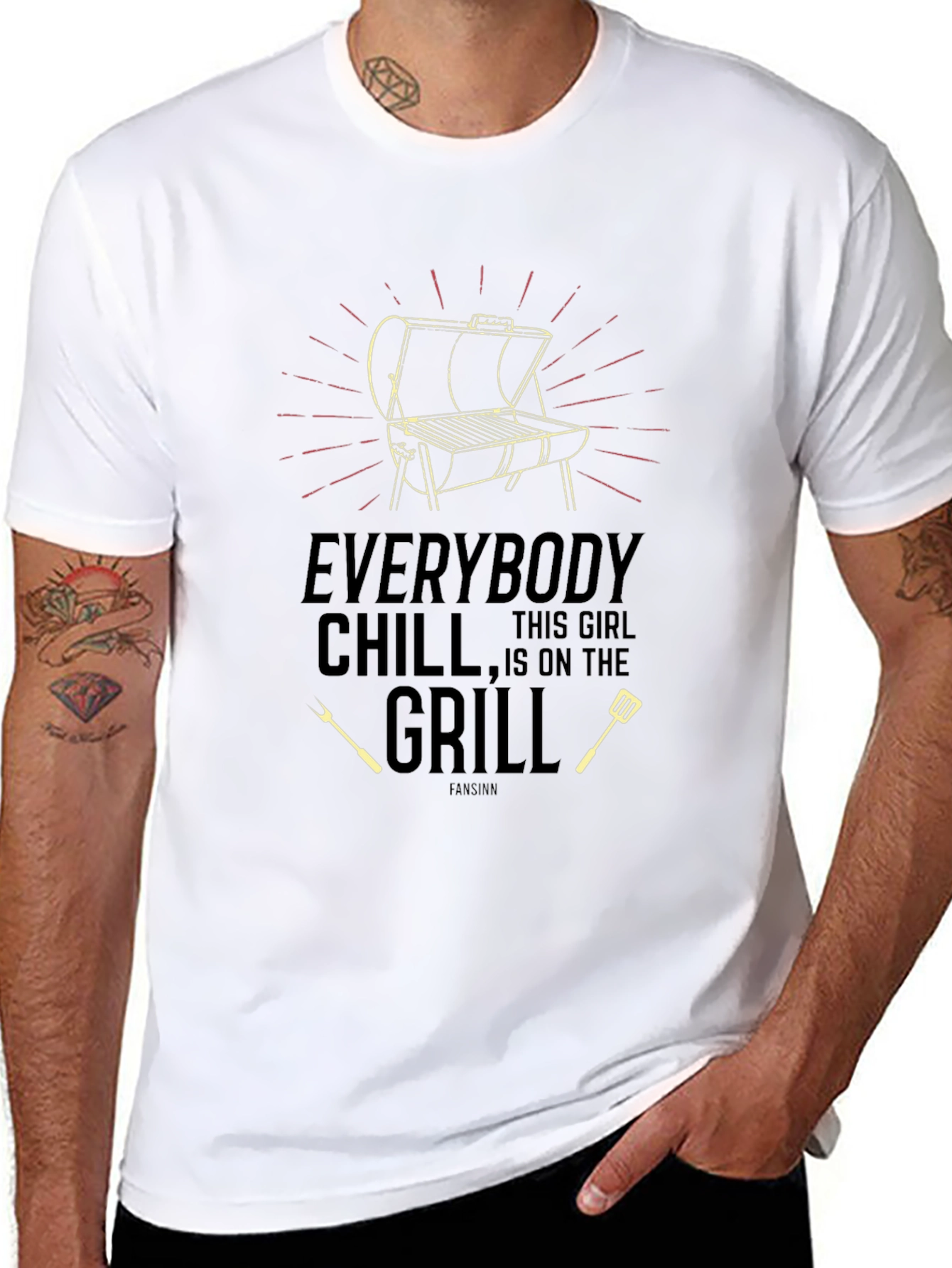 Everybody Chill Grill Graphic T-Shirt