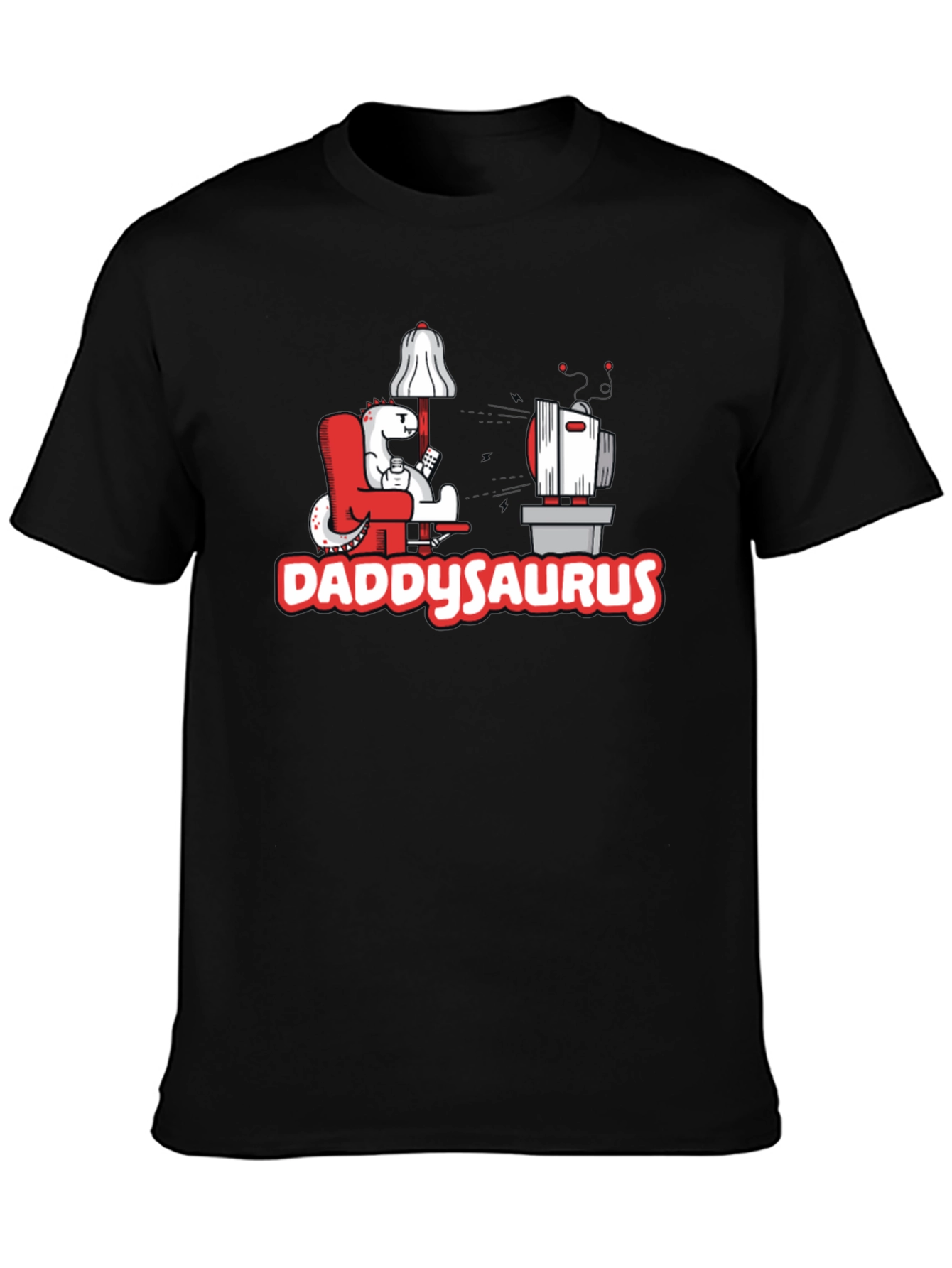 DaddySaurus T-Shirt - Gamer Dad Dinosaur Tee