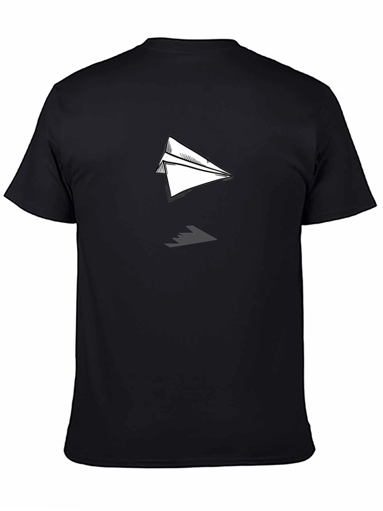 Paper Airplane Graphic Black T-Shirt