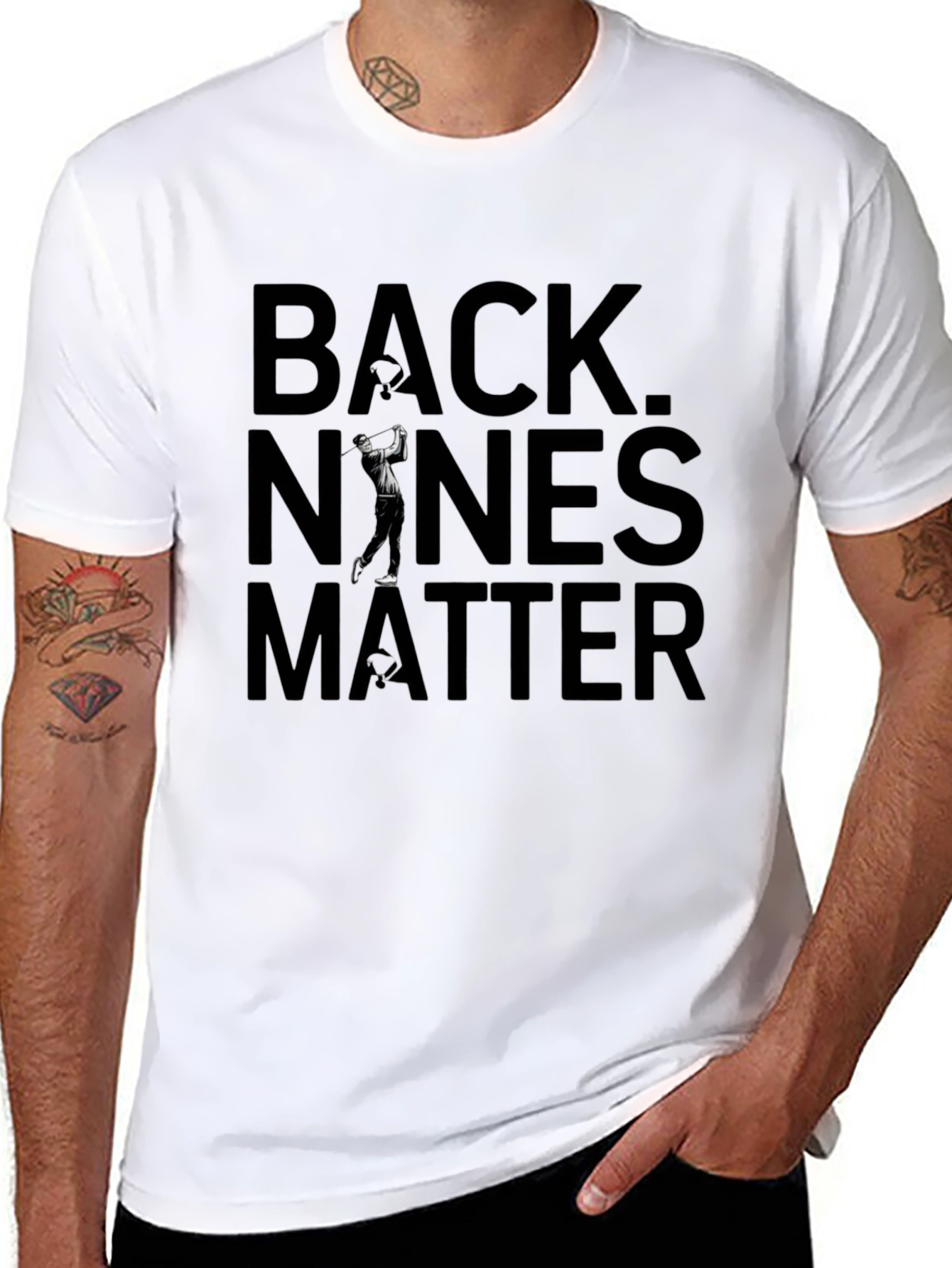 Back Nines Matter Golf Graphic Tee - Classic Black