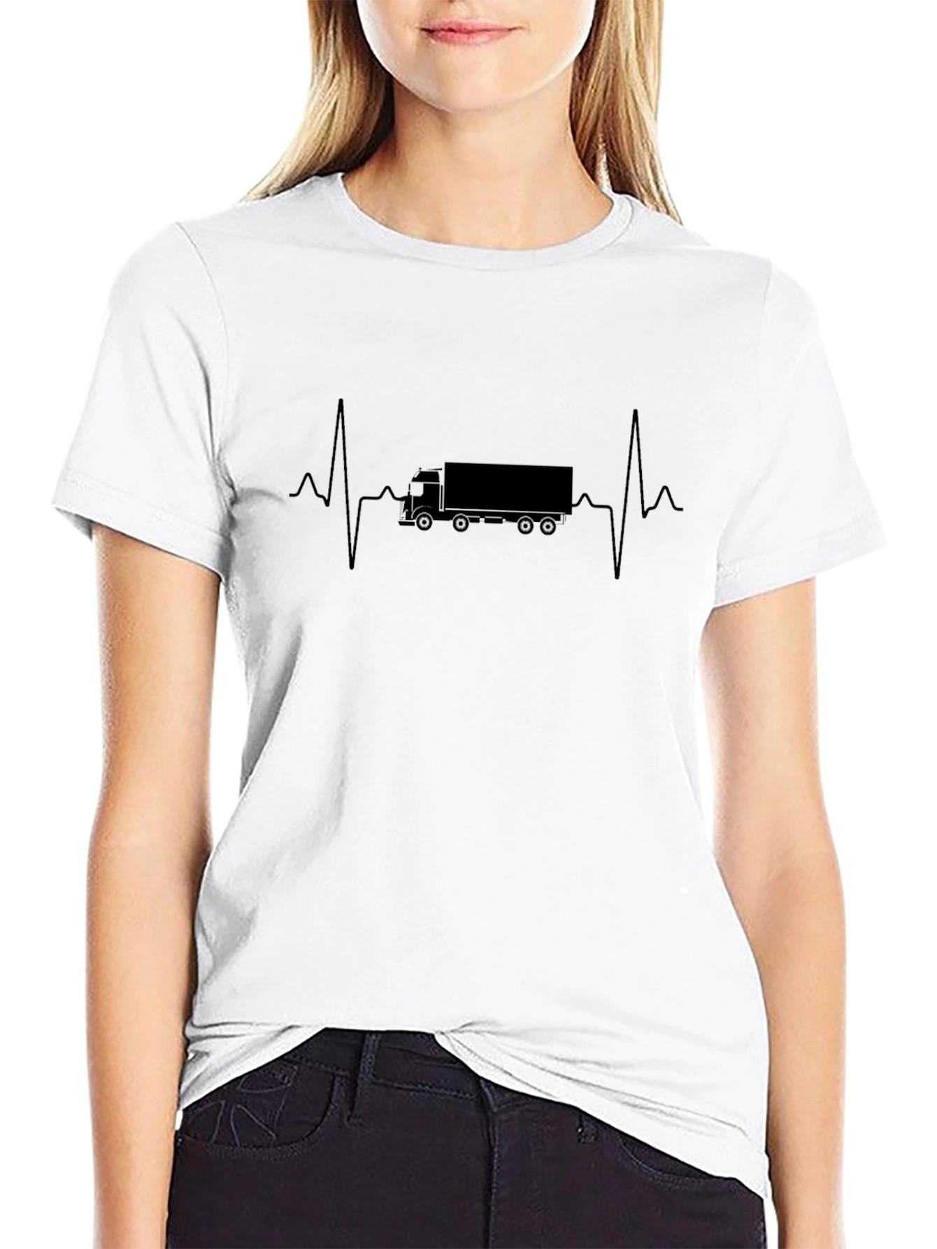 Truck Heartbeat Graphic Tee - Driver Life Shirt