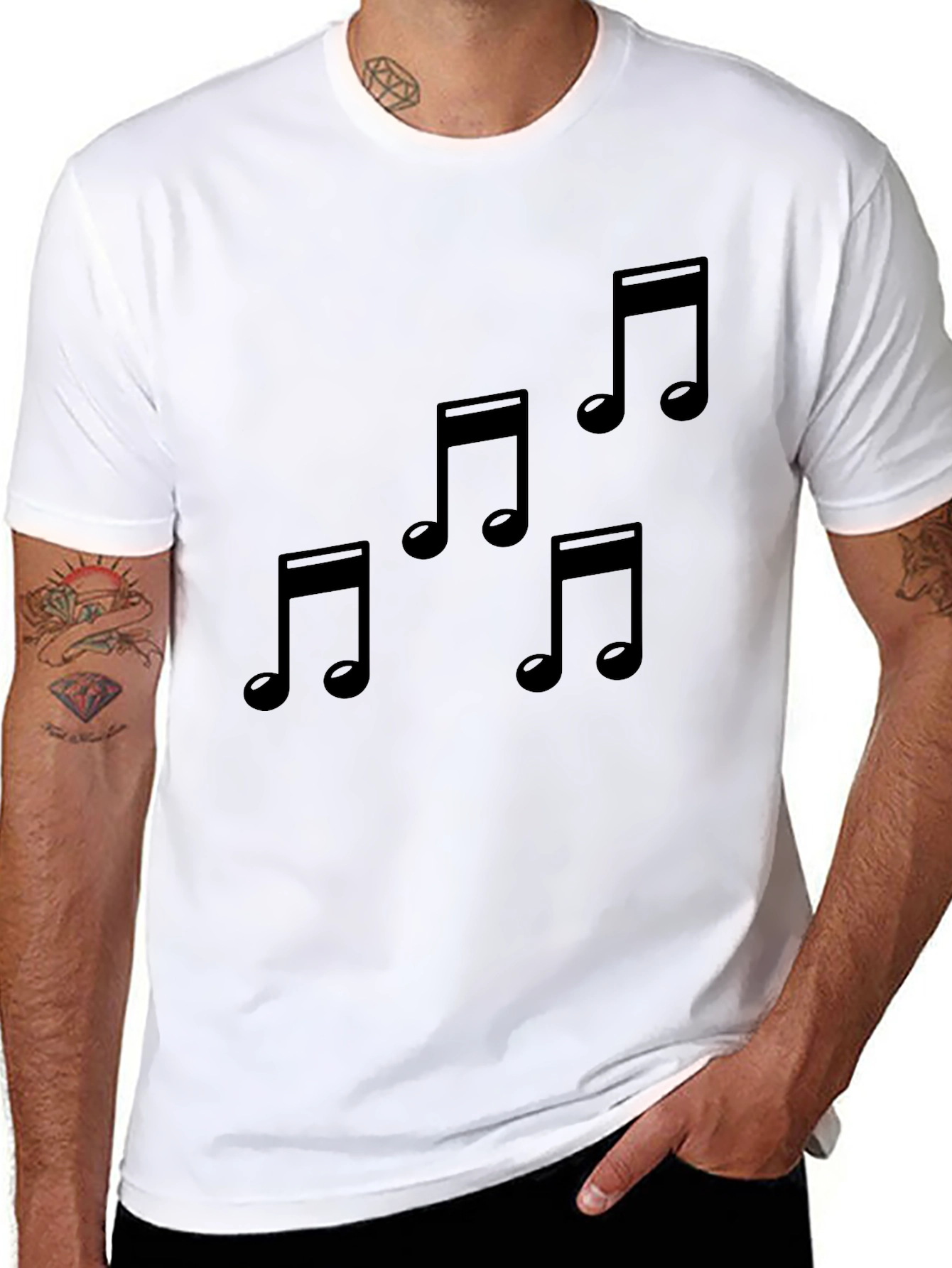Musical Note T-Shirt - Stylish Black Tee
