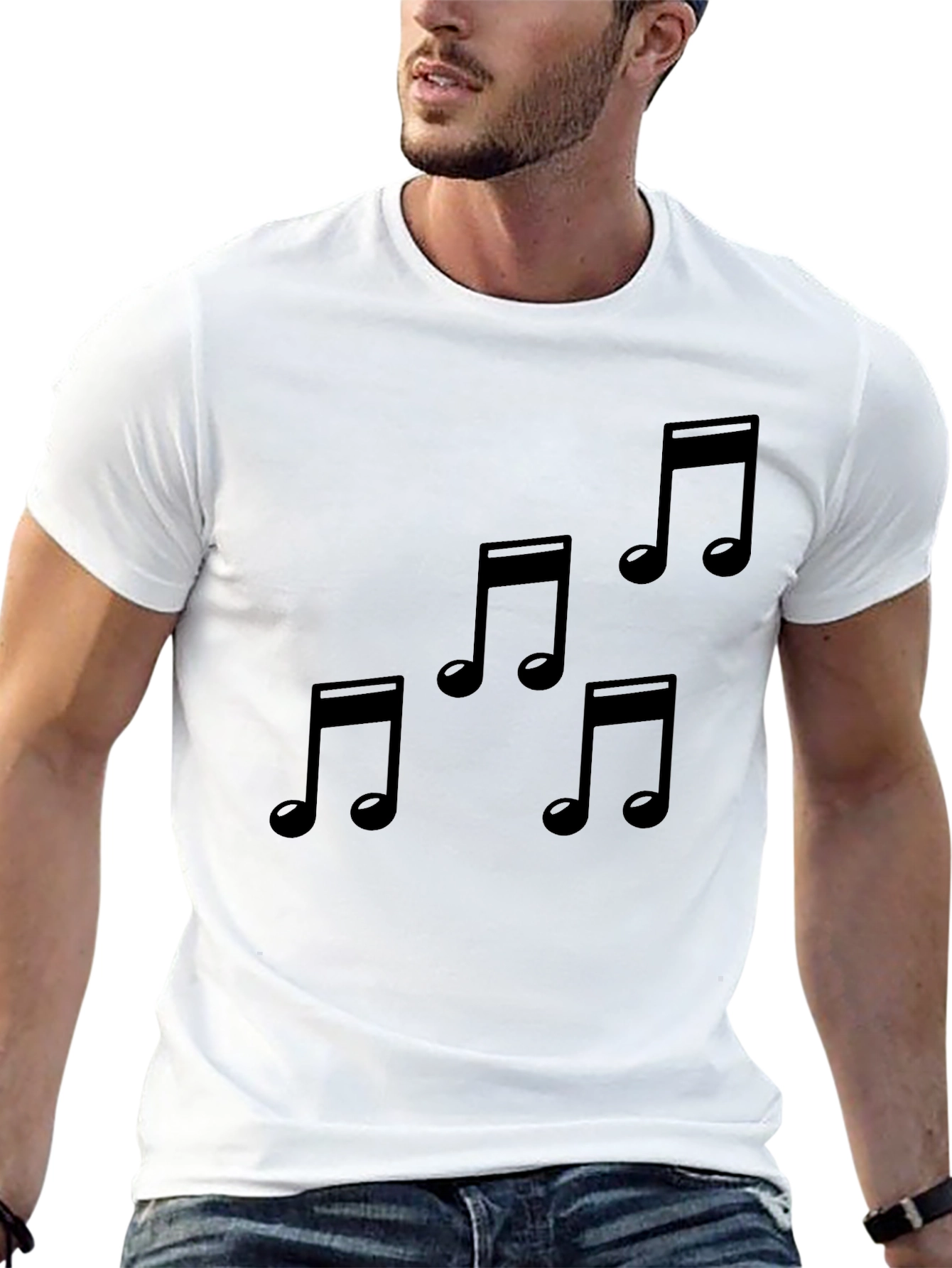 Musical Note T-Shirt - Stylish Black Tee