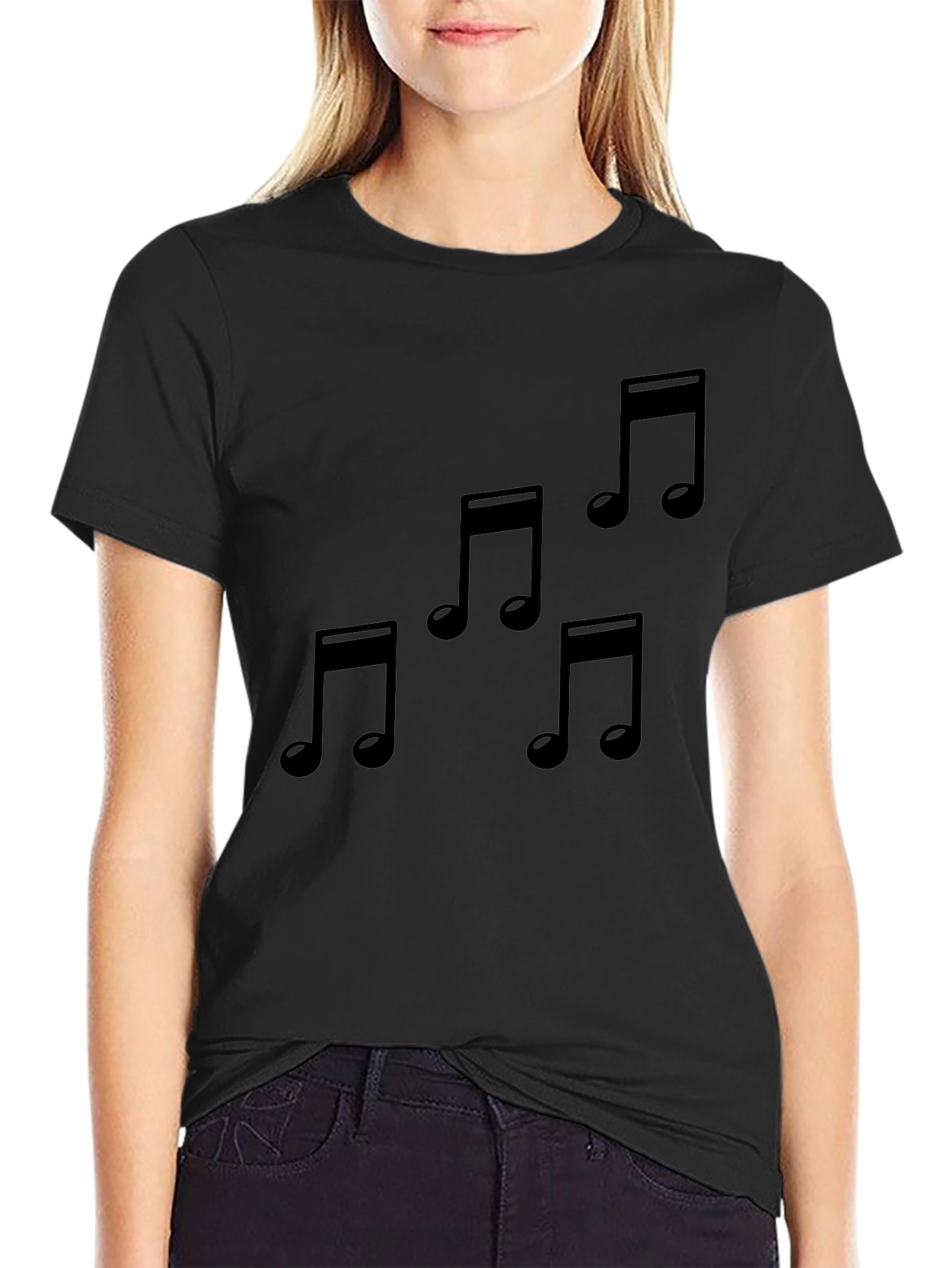 Musical Note T-Shirt - Stylish Black Tee
