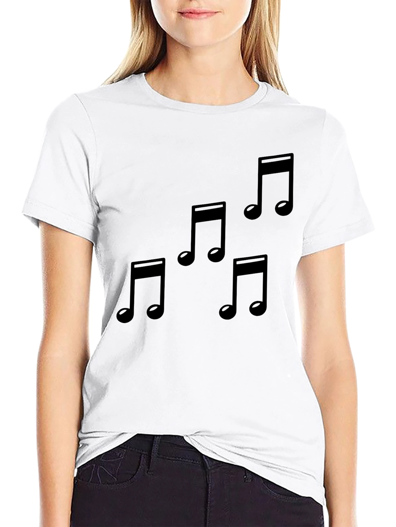 Musical Note T-Shirt - Stylish Black Tee