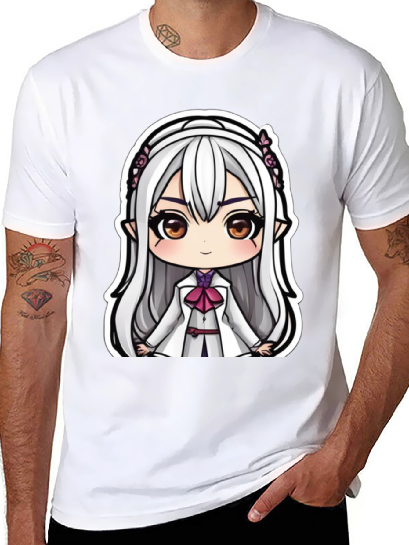 Anime Girl Graphic Tee - Cute Cartoon Character T-Shirt