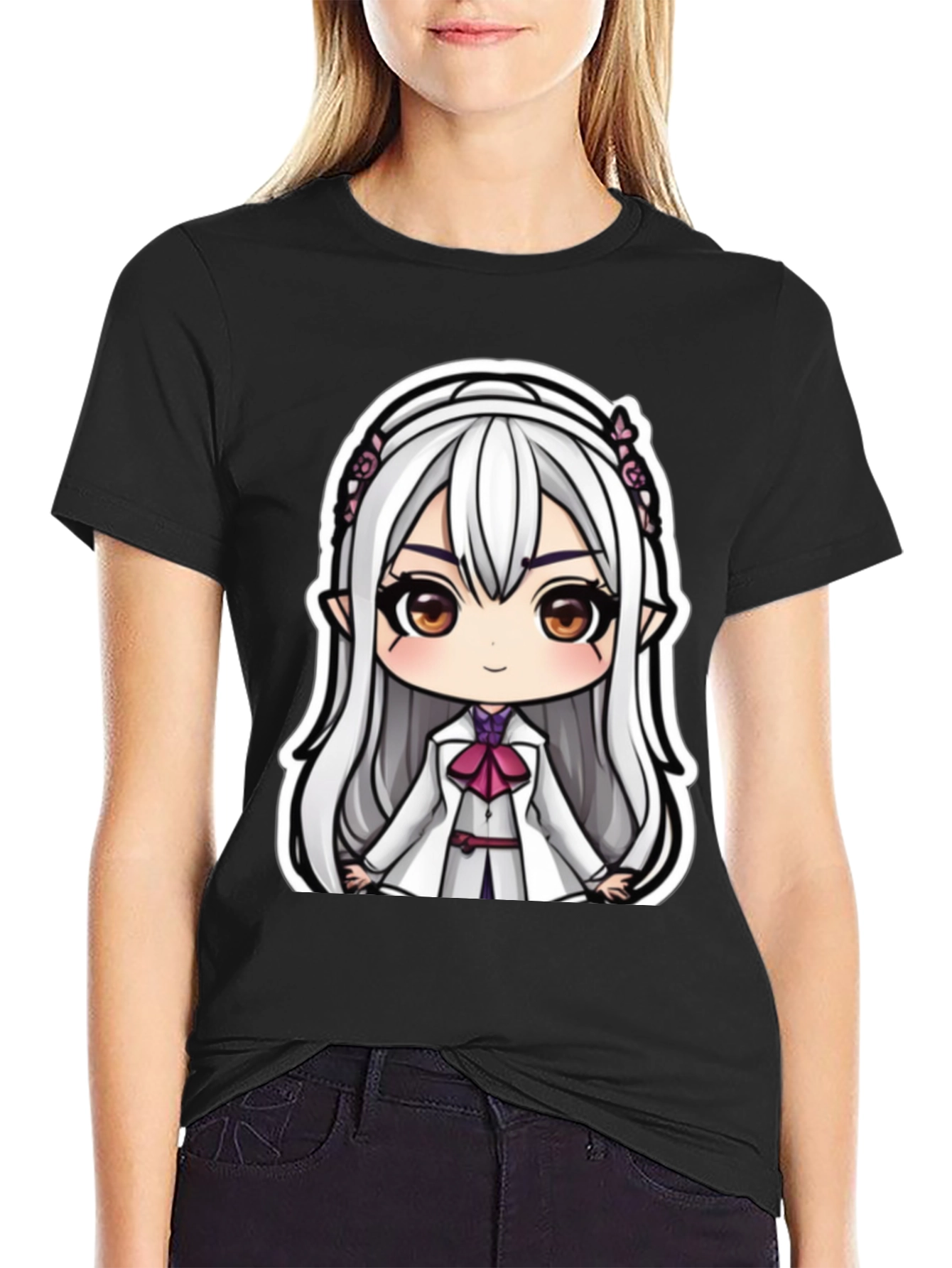 Anime Girl Graphic Tee - Cute Cartoon Character T-Shirt